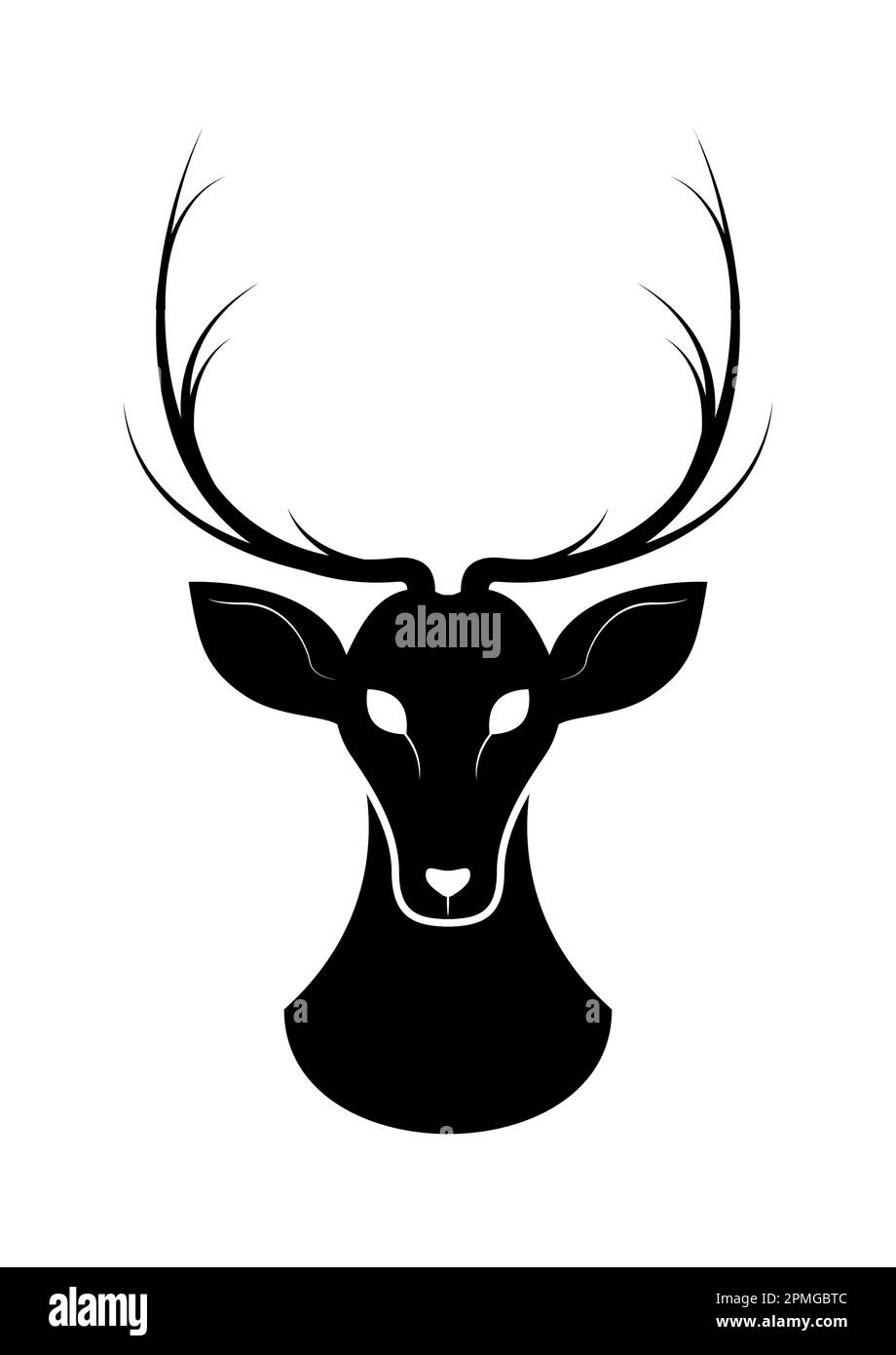 Black And White Deer Icon Vector Isolated On white Background Stock ...