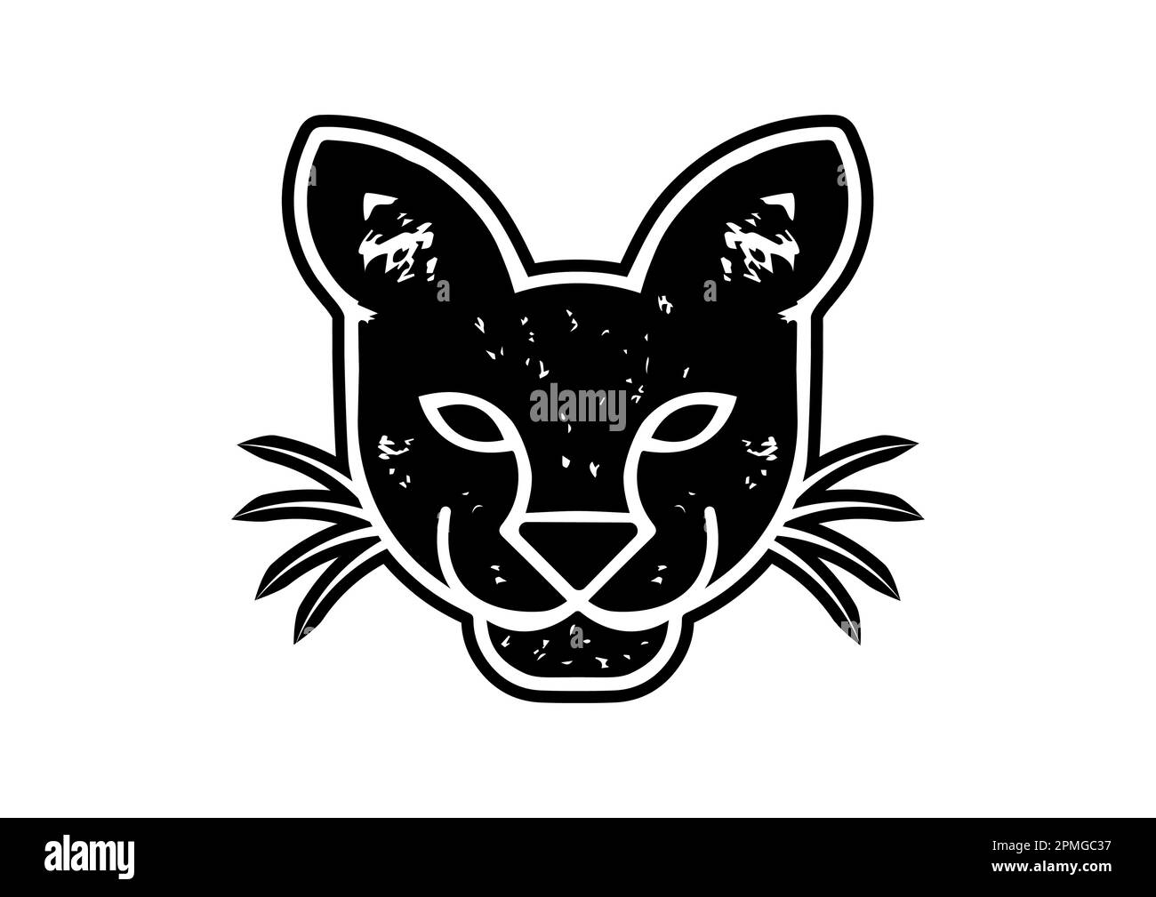 Black Puma Head Logo Icon Flat Design Vector Stock Vector