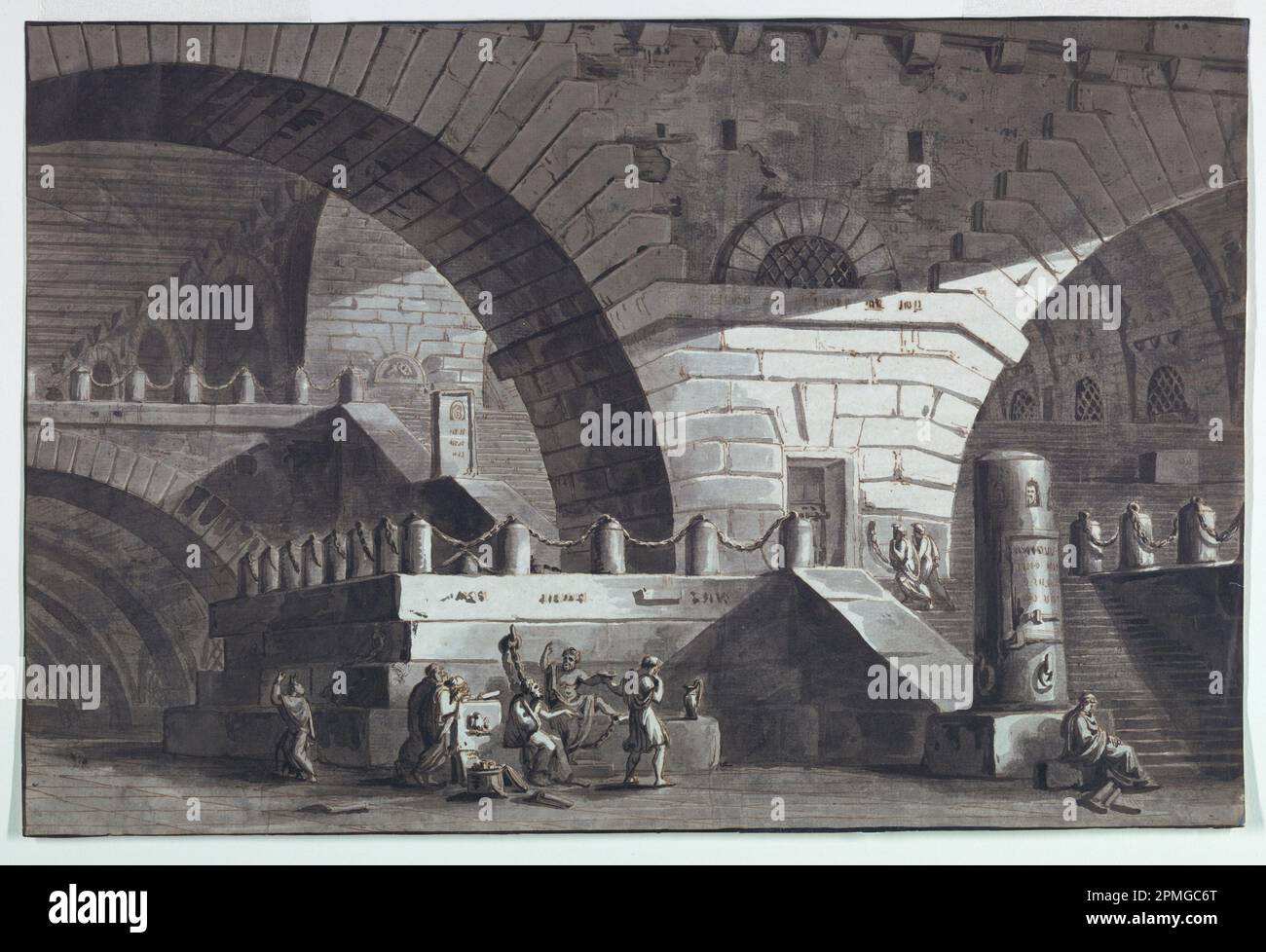 Drawing Stage Design Prison Interior With The Death Of Socrates Drawing stage design prison interior with the death of socrates