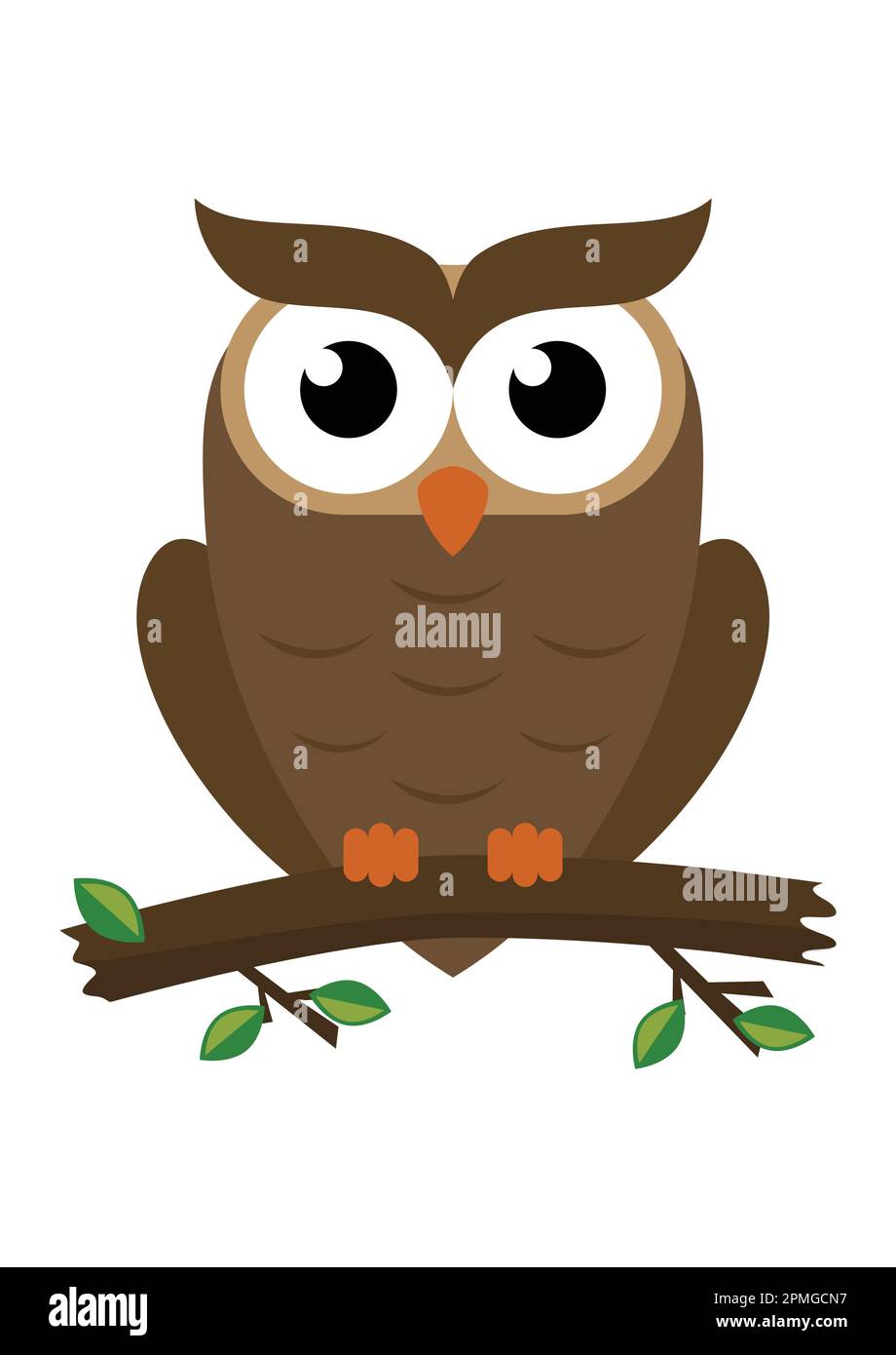 Cartoon owl isolated on white background. Vector illustration of cartoon Owl Stock Vector