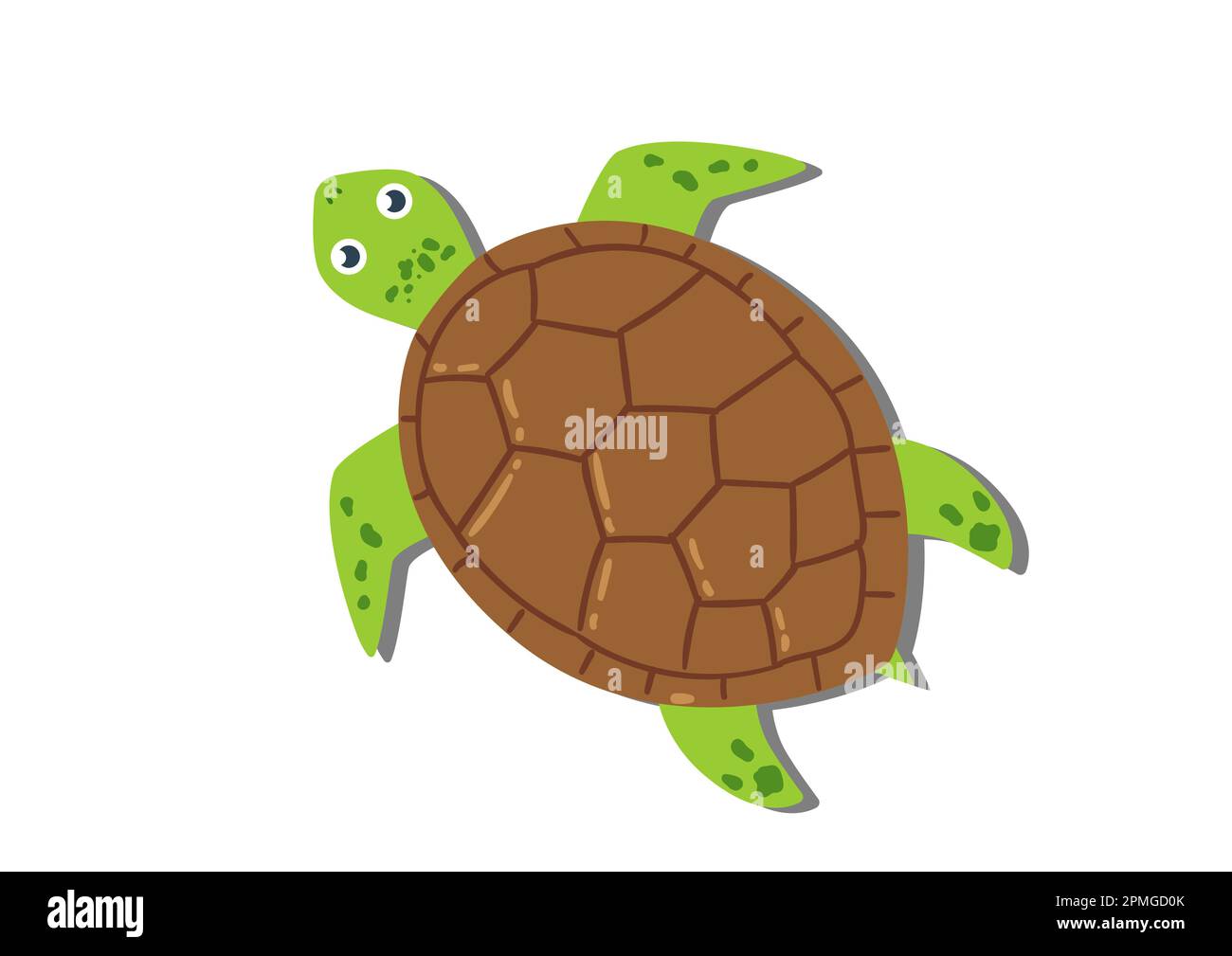 Cartoon Turtle in flat style. Vector illustration of turtle icon isolated on white background Stock Vector
