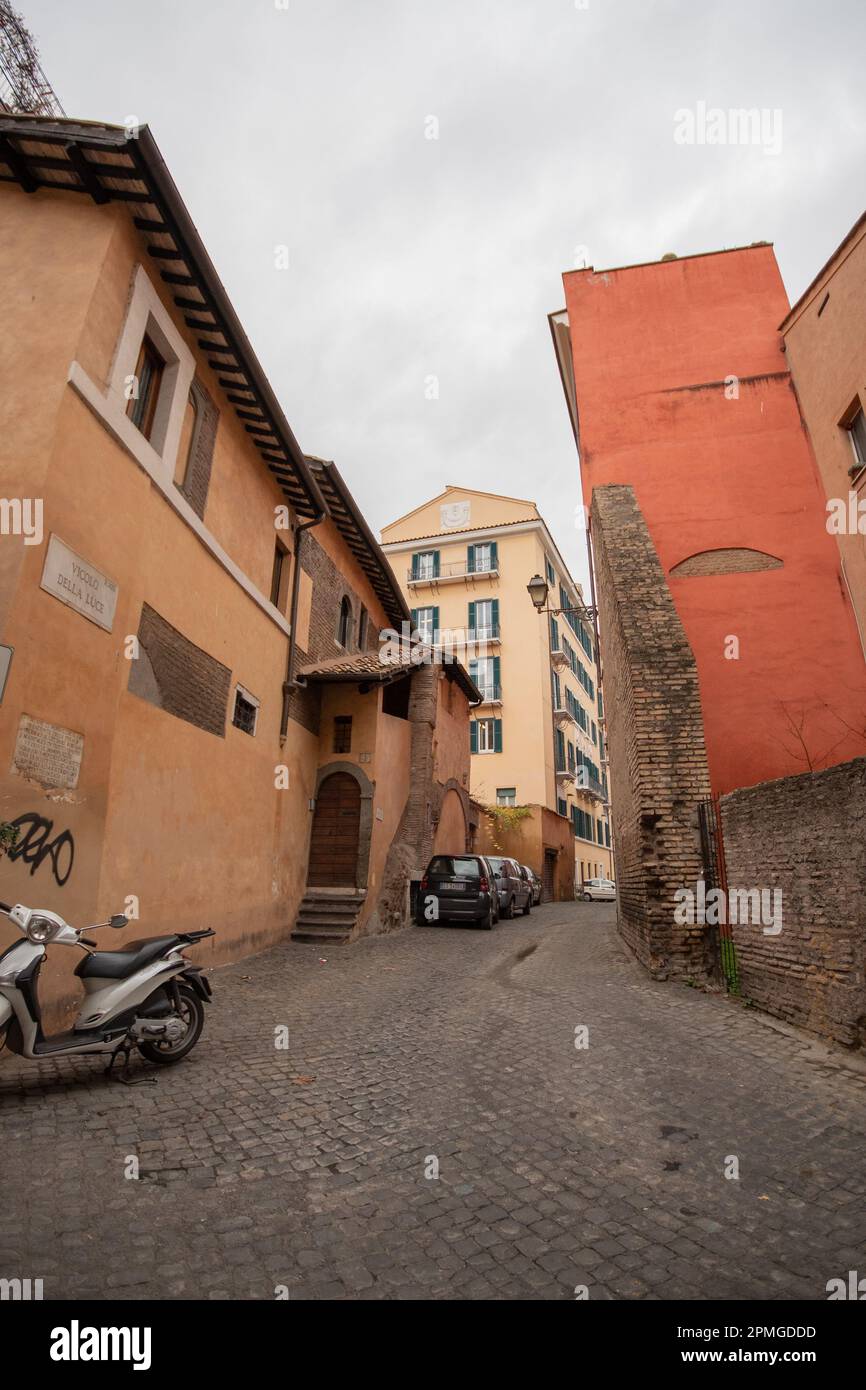 Alleyway in Trastevere, Rome Stock Photo