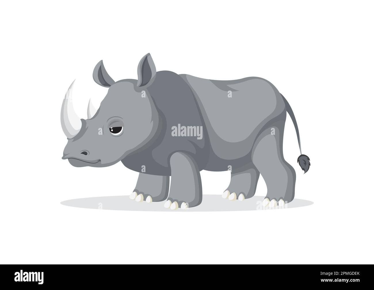Clipart rhinoceros vector isolated on white background Stock Vector