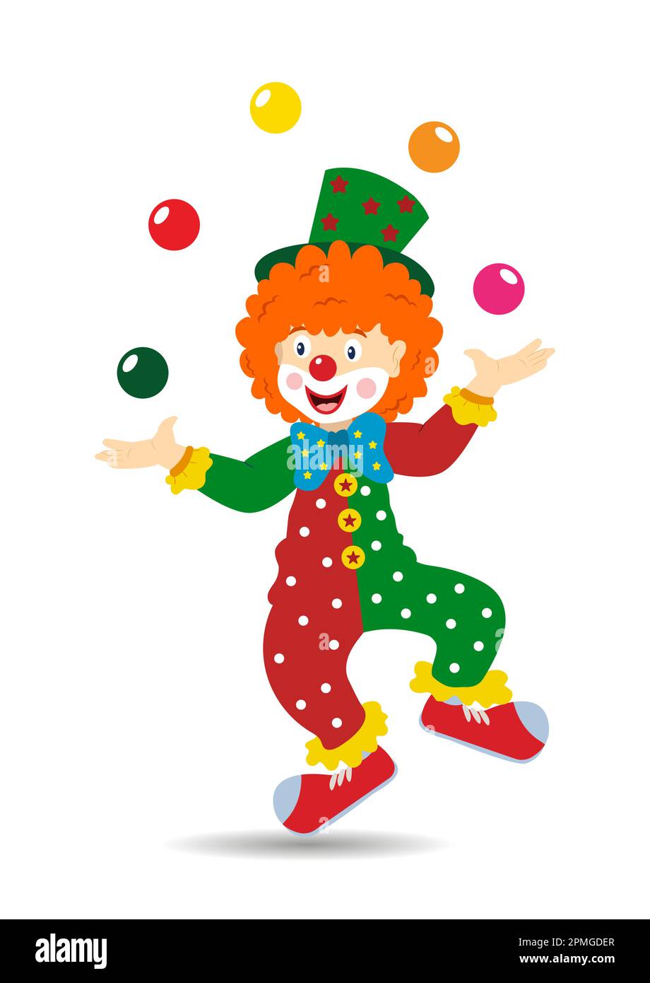 Cartoon Happy Clown. Vector Illustration of Clipart Clown Stock Vector ...