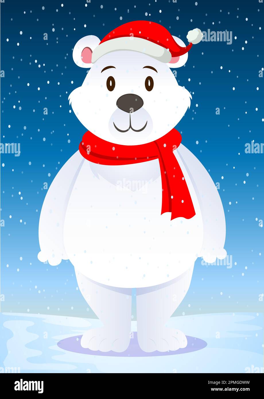 Cute Polar Bear Cartoon Character Vector Stock Vector