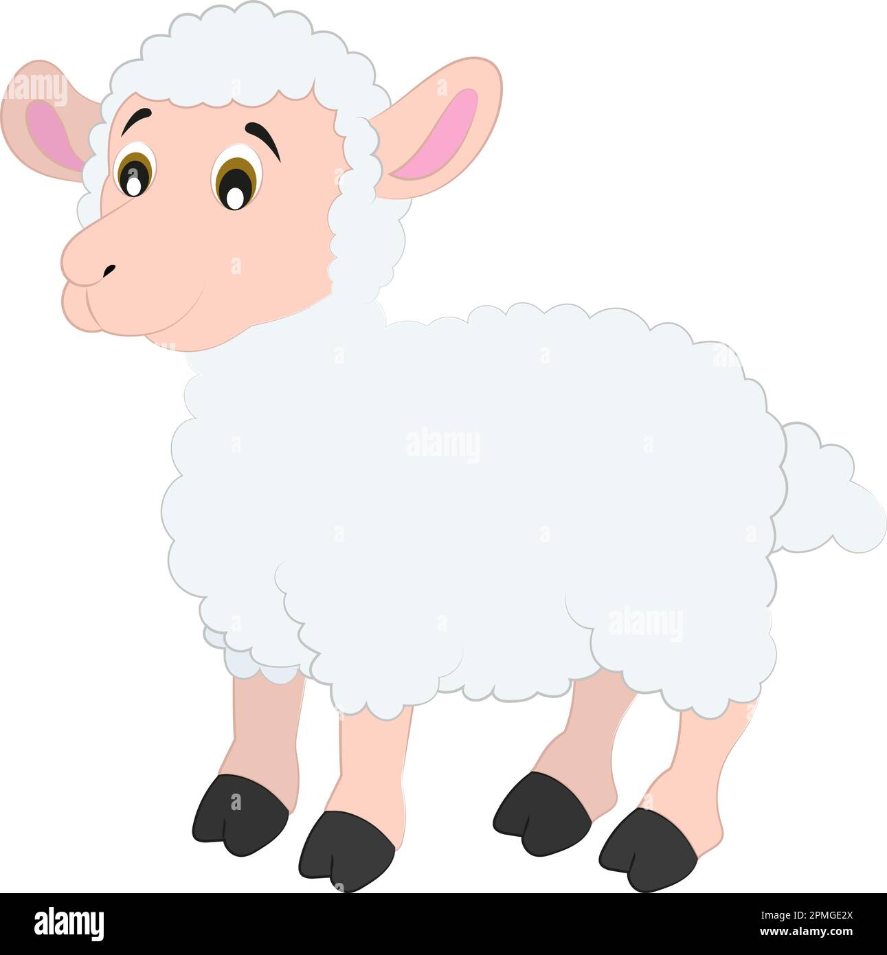 Cartoon Sheep isolated on white background Stock Vector