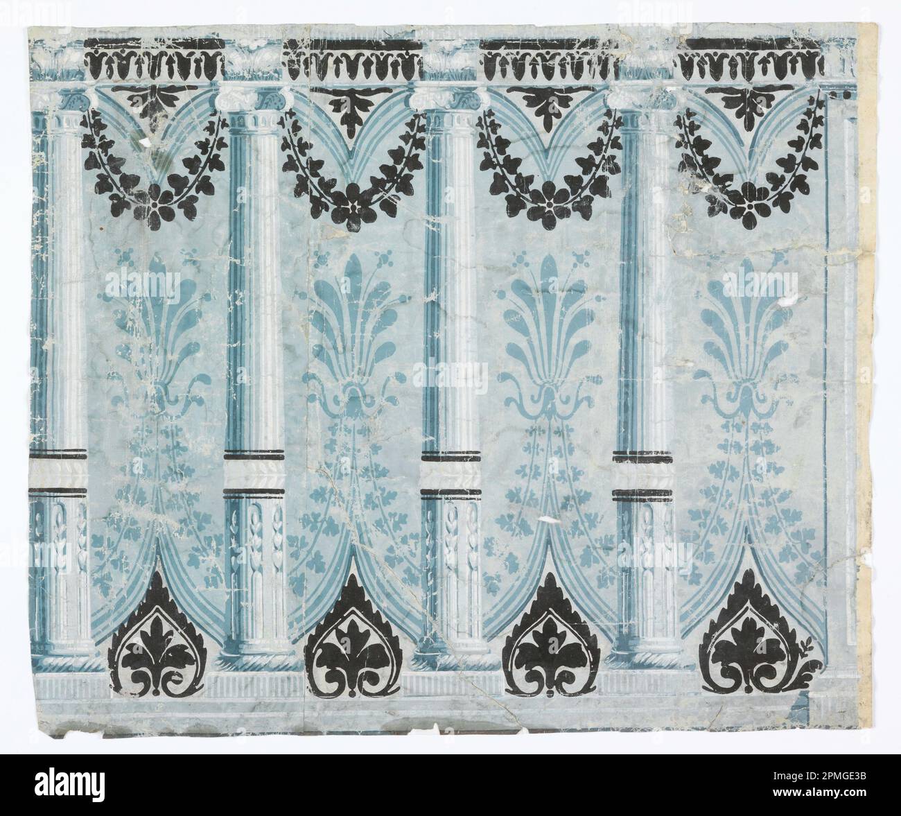 Frieze (France); block-printed on handmade paper; a) Overall: 63.5 x 53.5 cm (25 x 21 1/16 in.) b) Overall: 30 x 53.5 cm (11 13/16 x 21 1/16 in.) Stock Photo