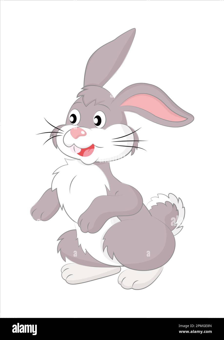Cartoon Vector Rabbit Isolated on White Background Stock Vector