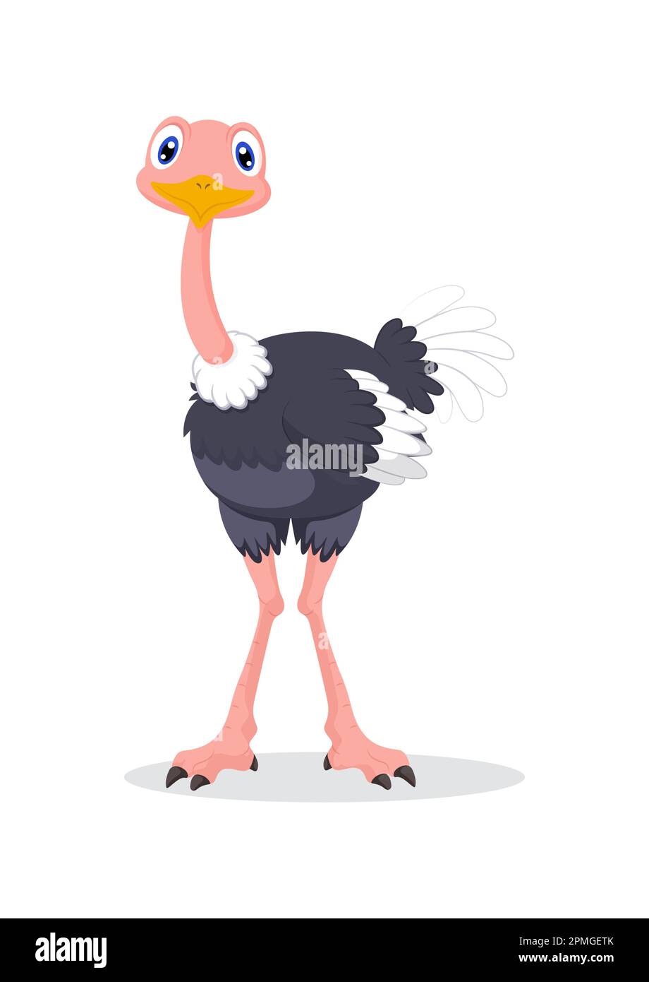 Clipart ostrich vector isolated on white background Stock Vector