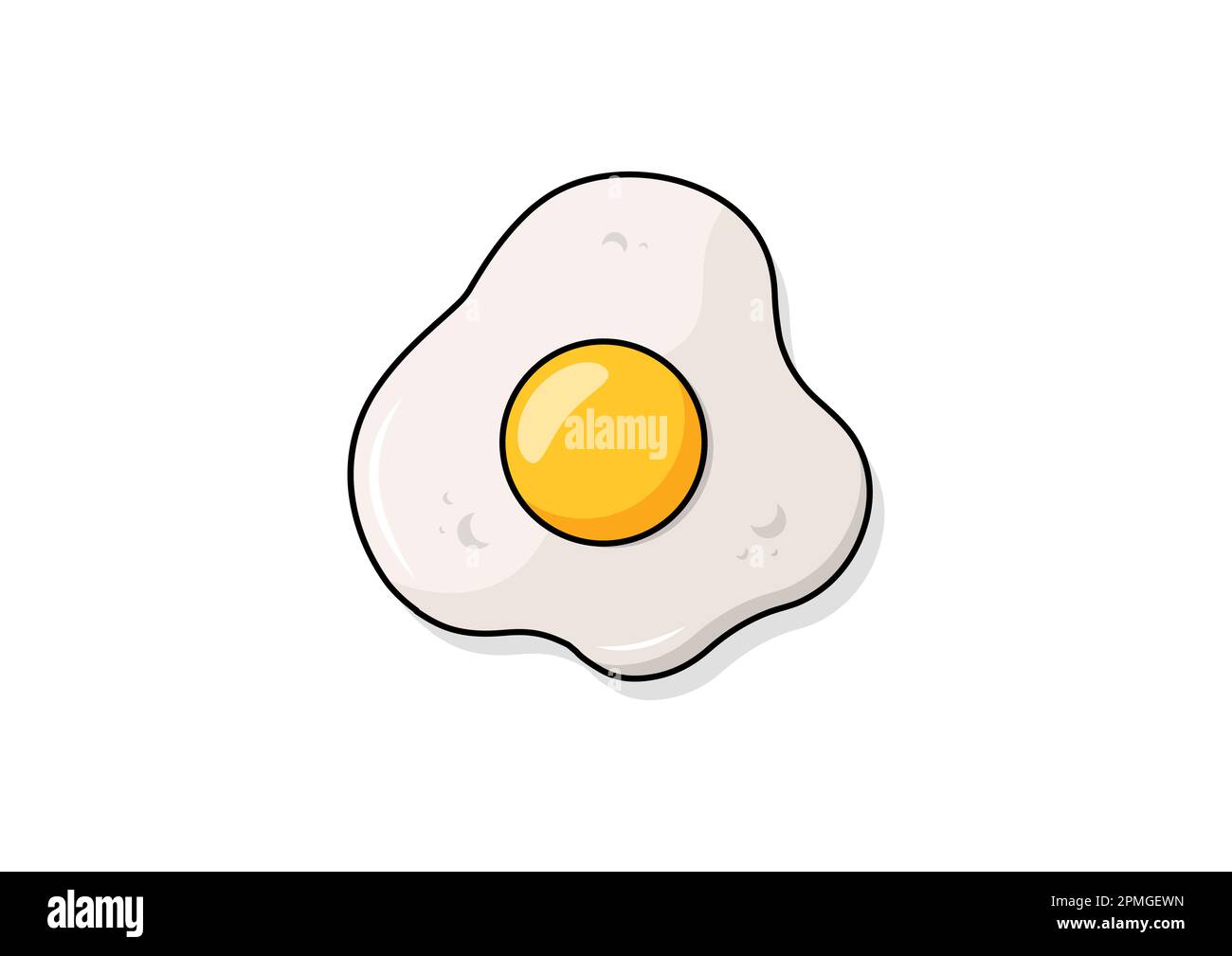 Fried Egg Vector Flat Design on White Background Stock Vector