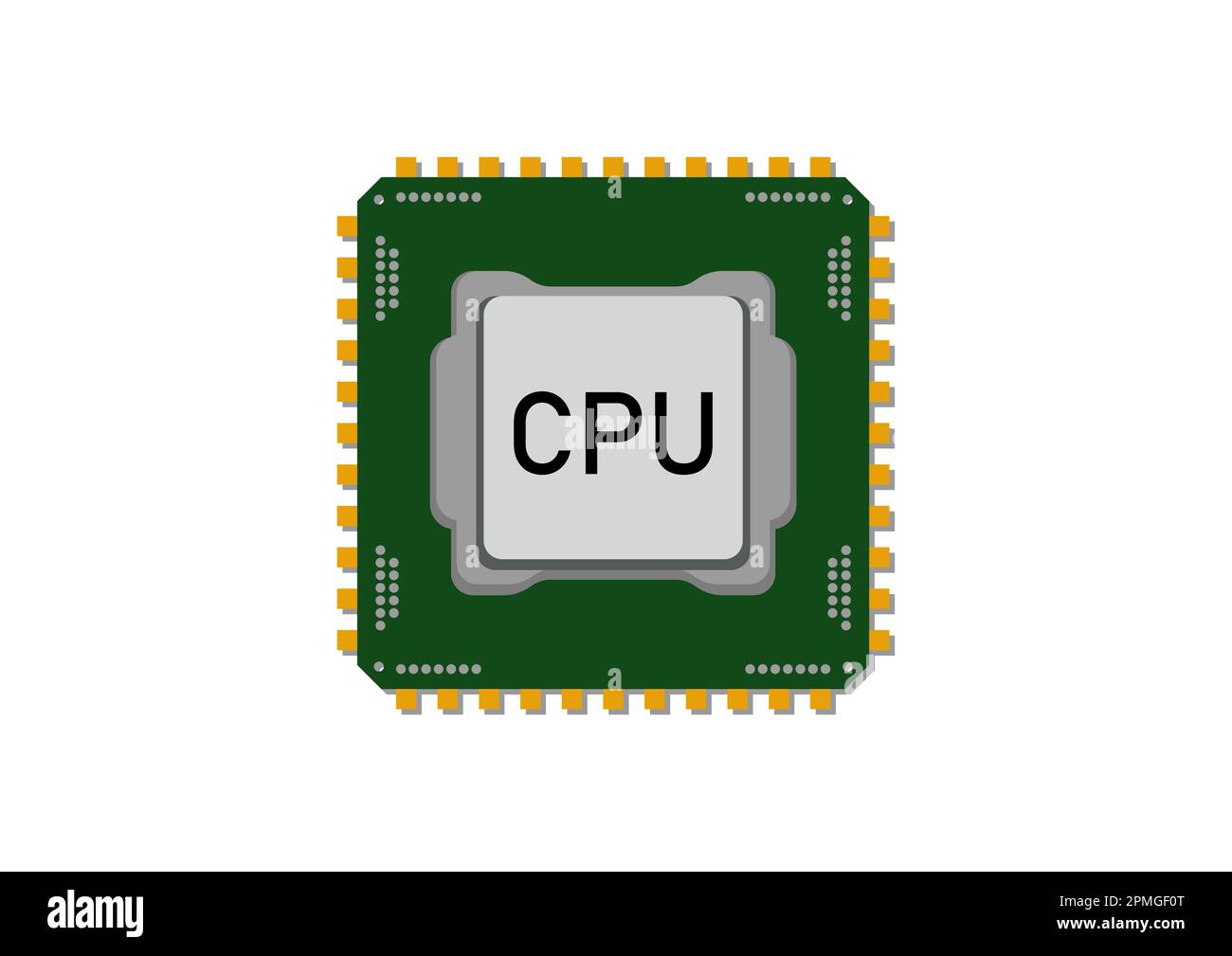 CPU processor clipart flat design on white background. Vector CPU icon Stock Vector