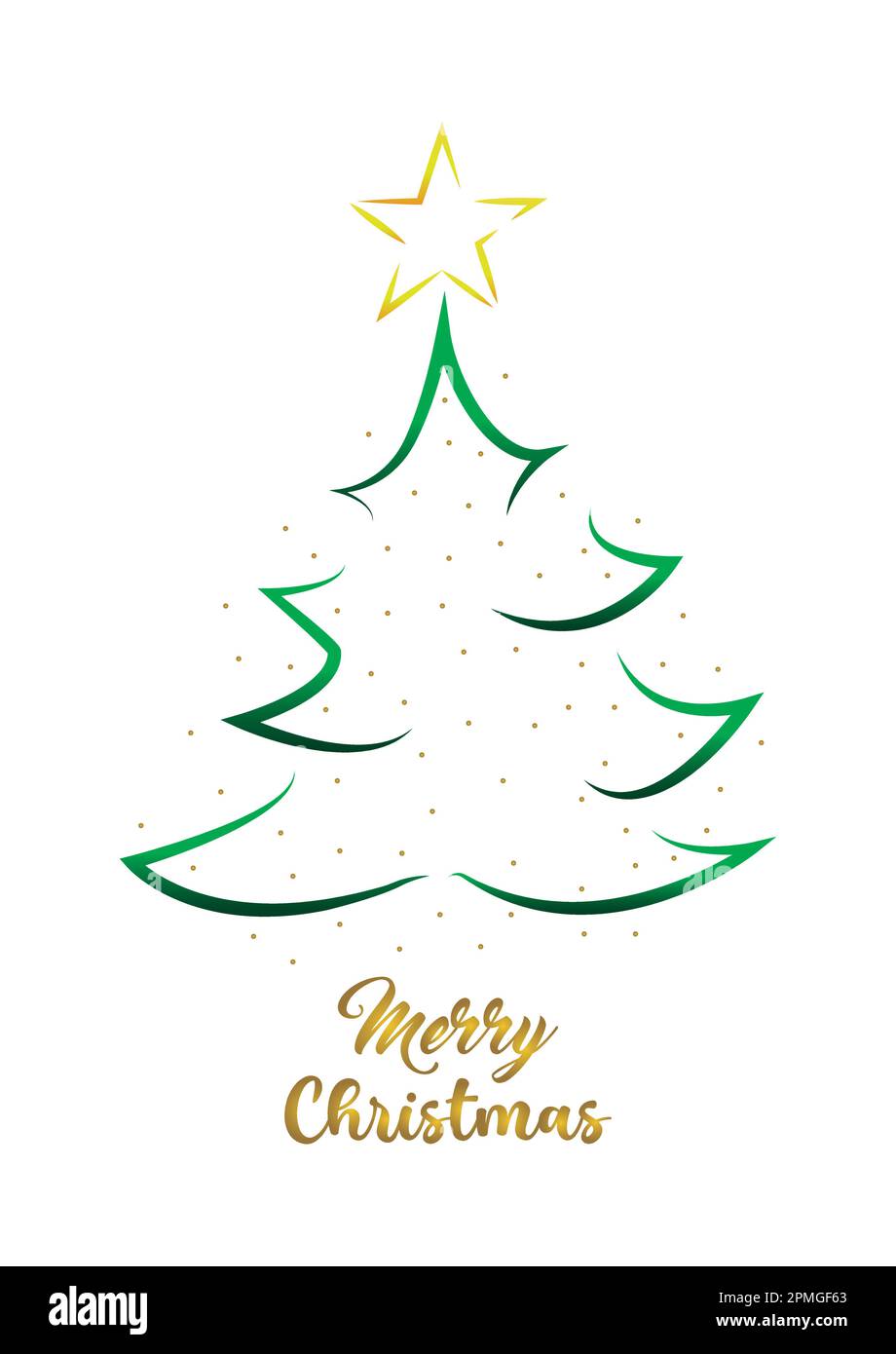 Drawn christmas tree isolated on white background vector illustration ...
