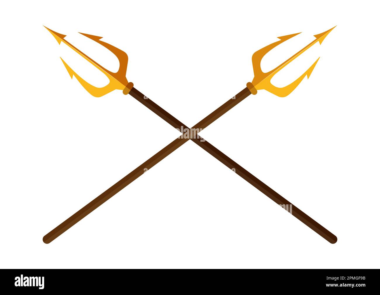 Clipart Trident. Vector illustration of two tridents isolated on white background Stock Vector