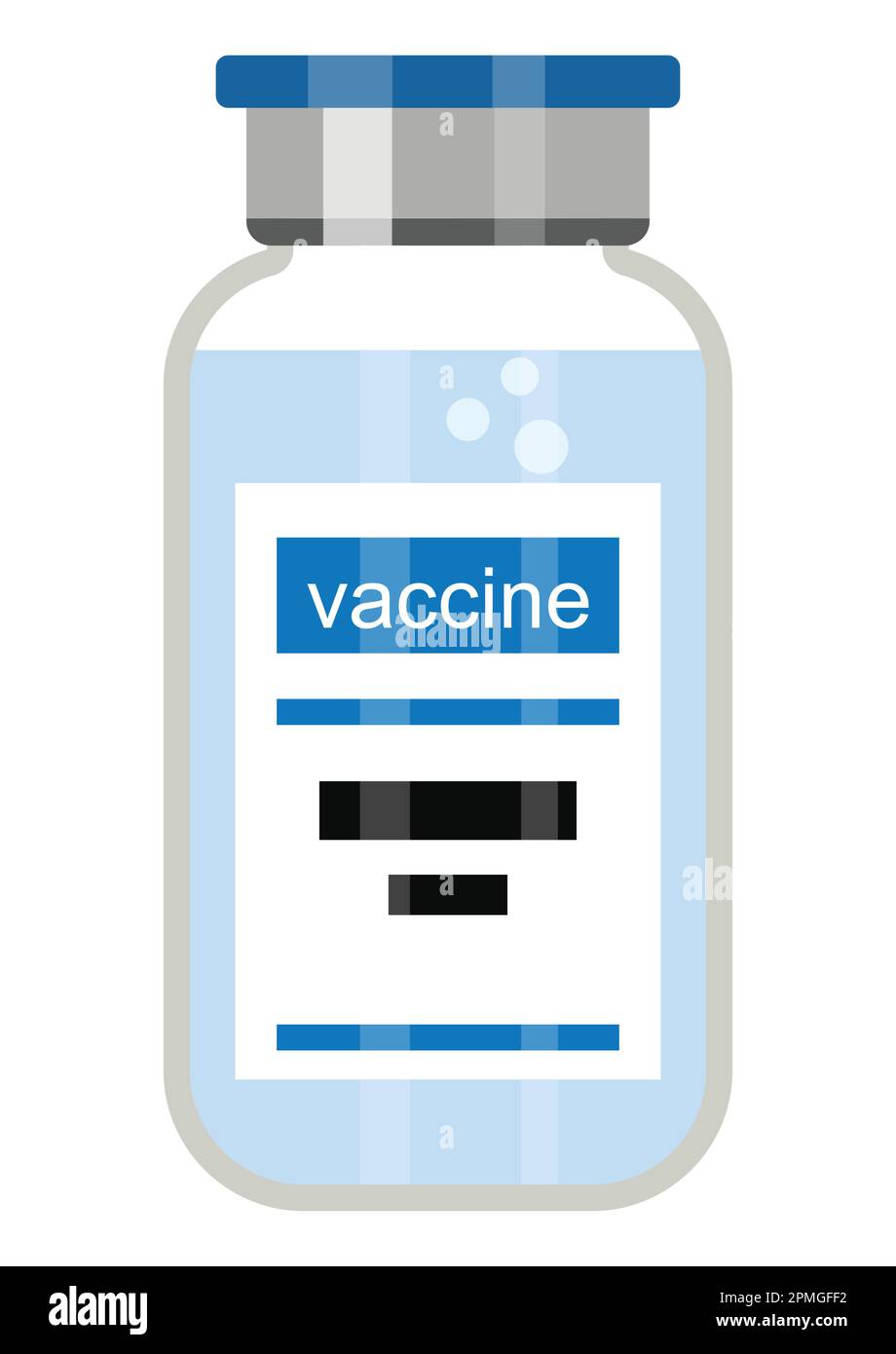 Coronavirus vaccine. Covid-19 virus vaccination with vaccination bottle Stock Vector