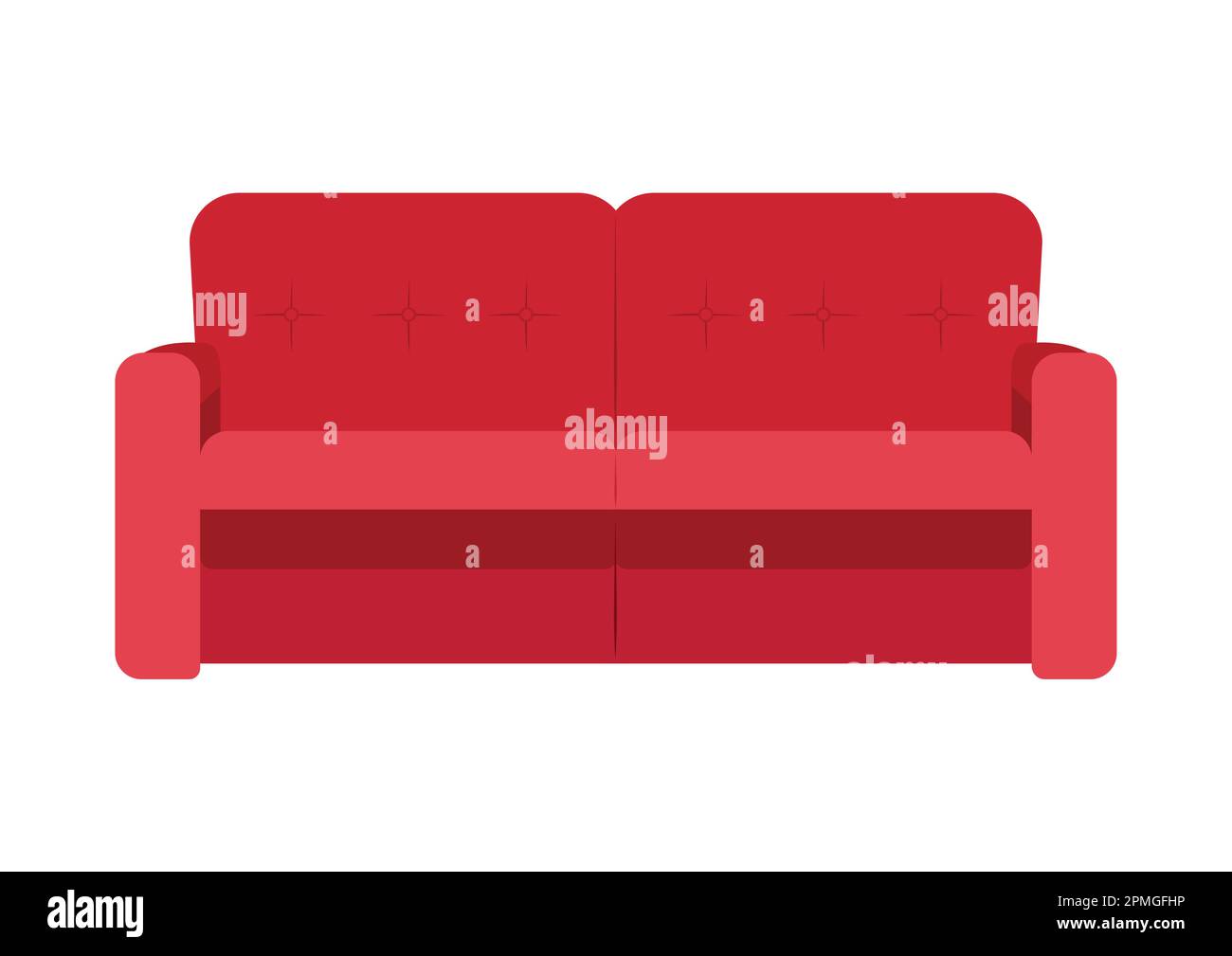 Flat style cartoon sofa. Clipart sofa isolated on white background Stock Vector