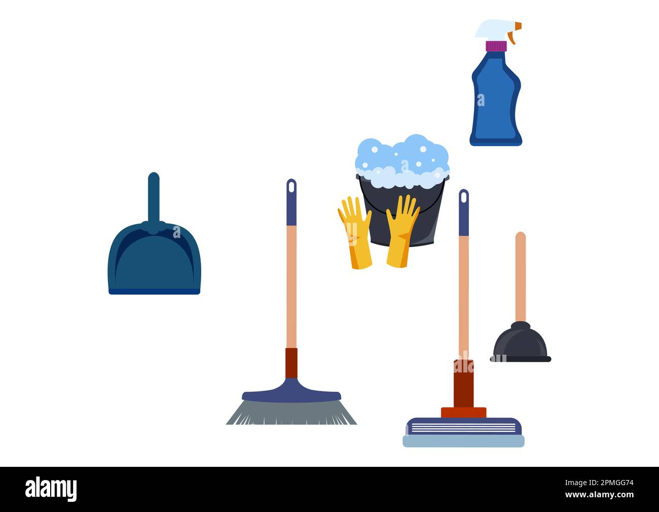 Design concept of cleaning services. Flat style vector illustration