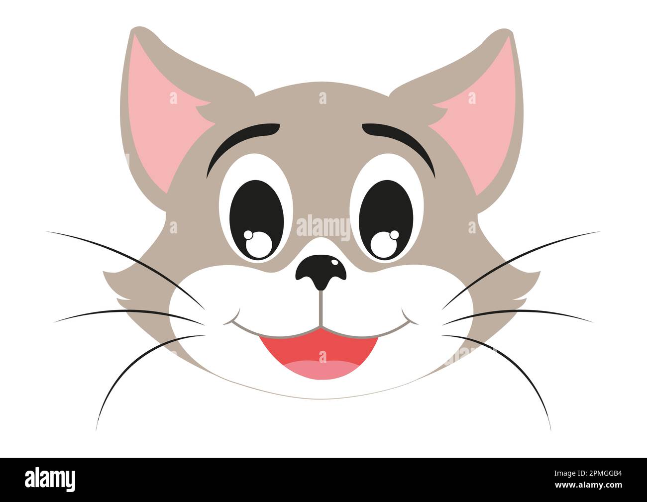 Cute cat icon set line kitten face head body Vector Image