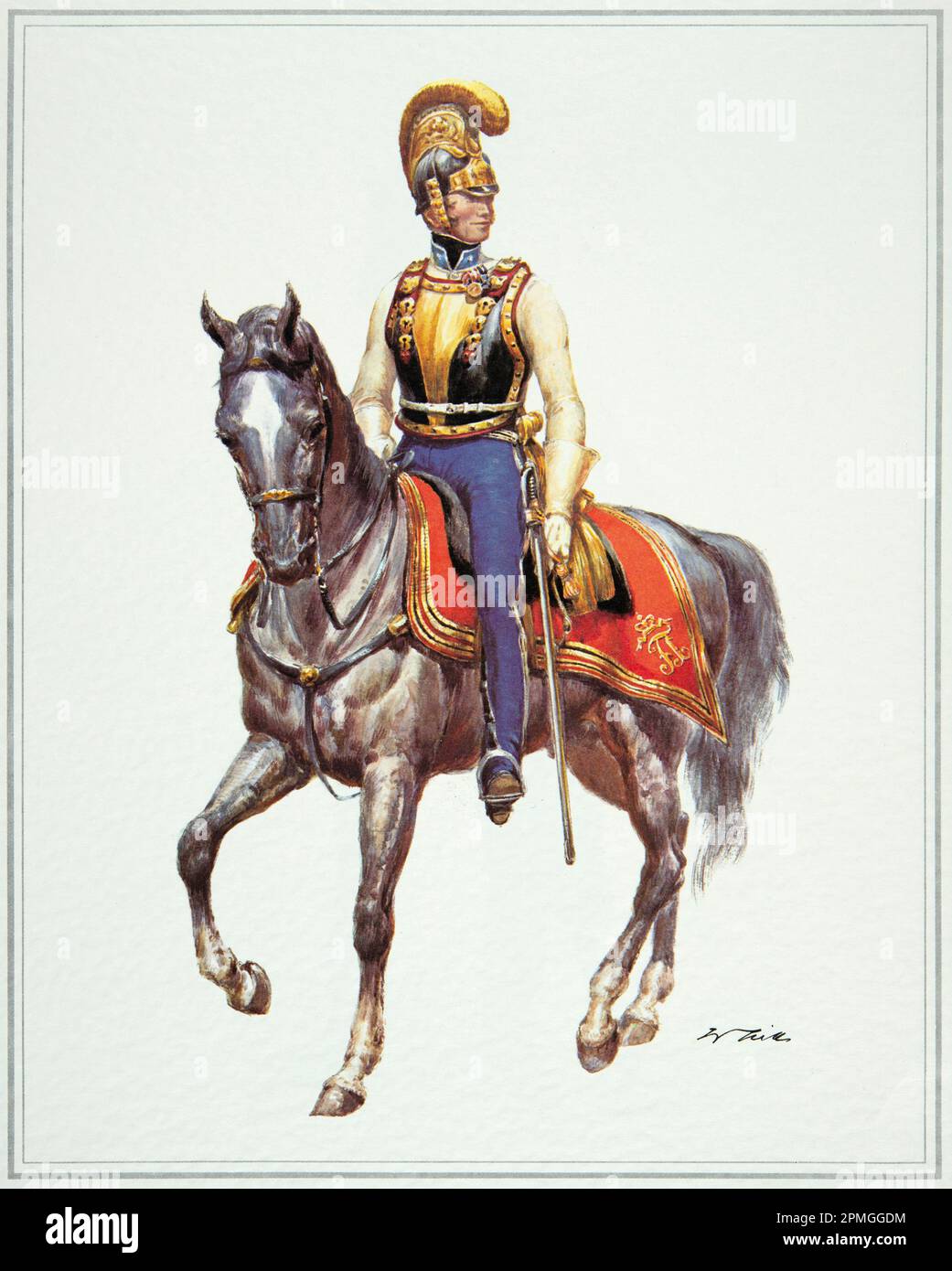 Staff officer of the Imperial Austrian cuirassier regiment around 1840