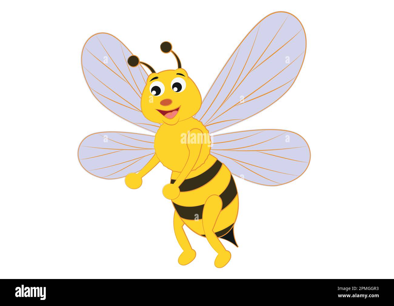 Funny Cartoon Bee. Vector insect. Clipart Bee Stock Vector