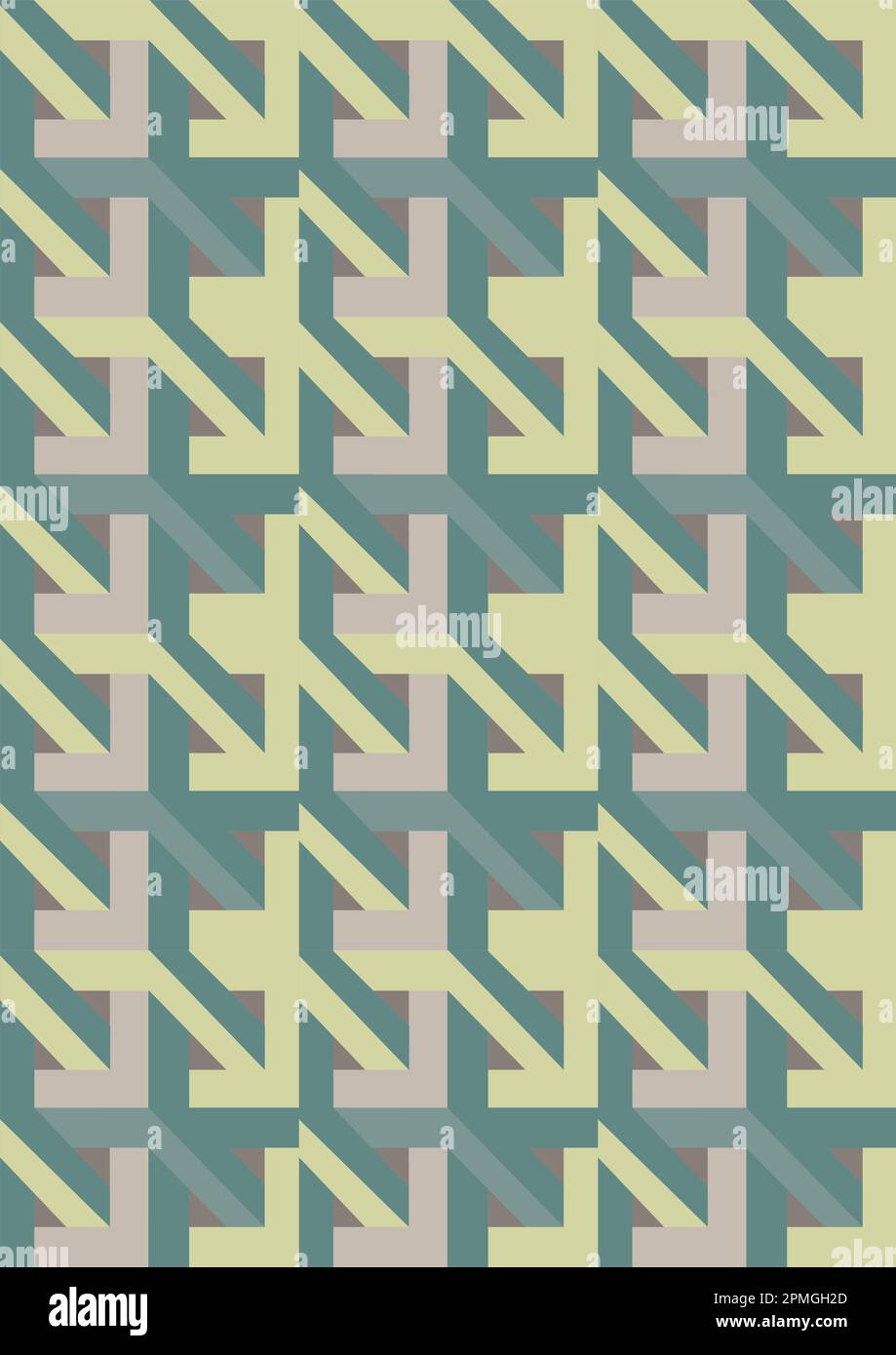 Geometric Shapes. Mosaic 3D model, optical illusion Stock Vector