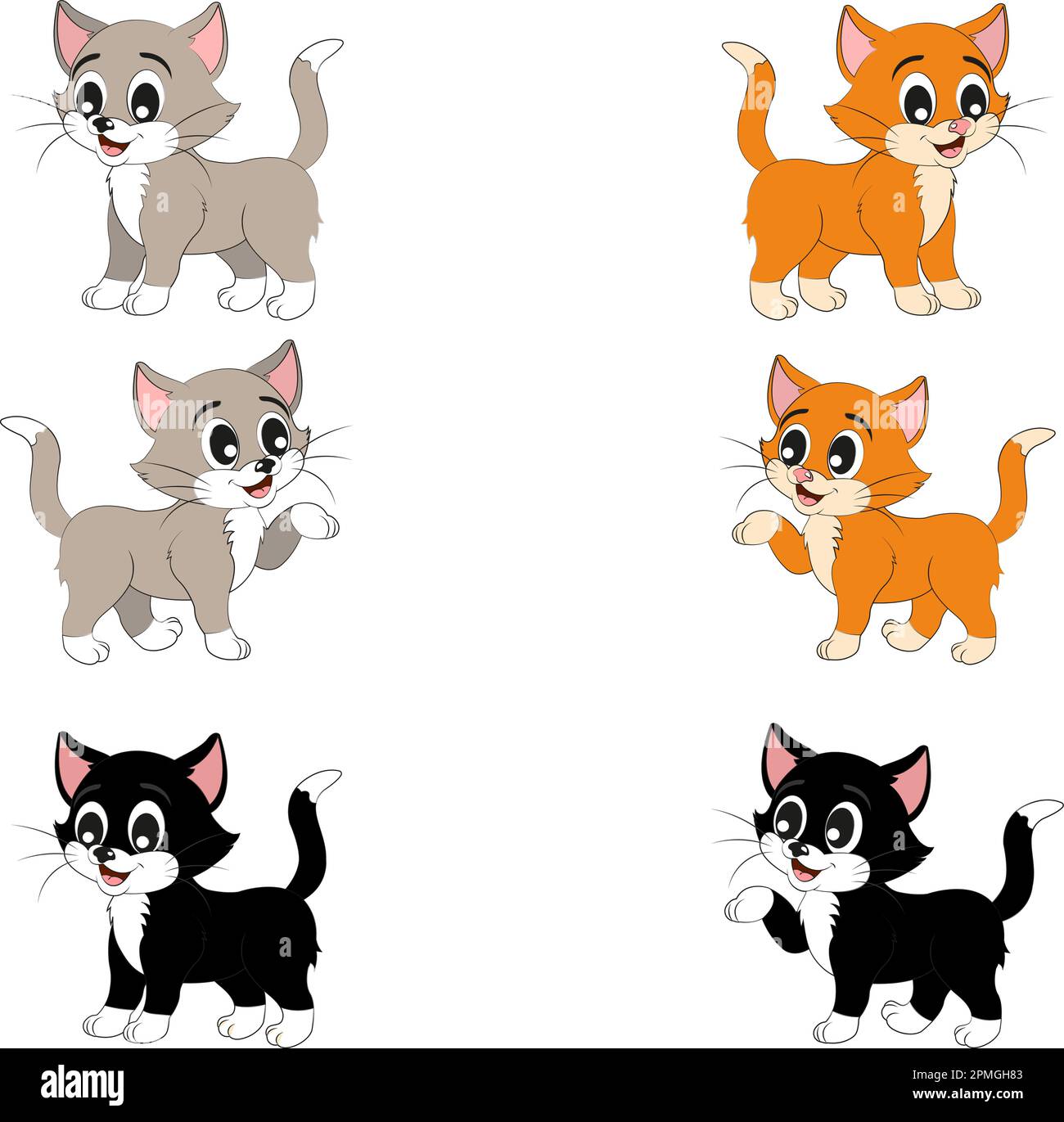 Illustration of four different color cats Stock Vector Image & Art Alamy