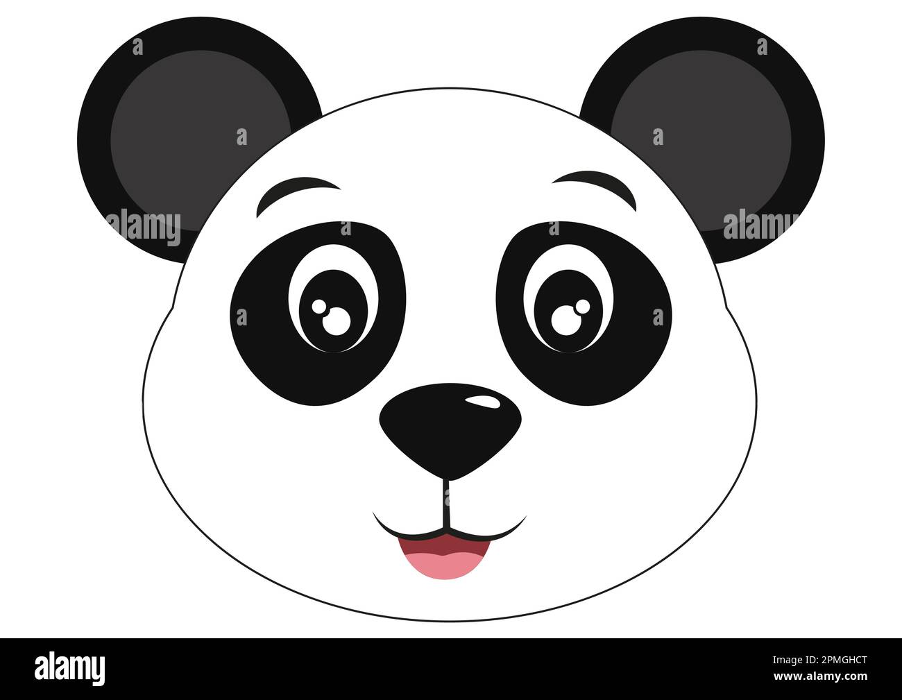 Icon of Cute Panda Face. Animals. Vector Panda Bear Face Stock Vector