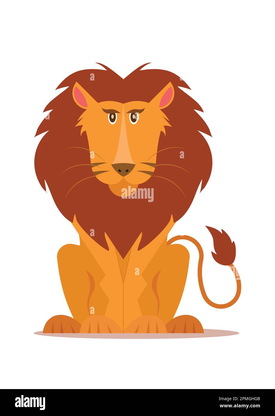Male Lion Cartoon  Lion isolated on white background Stock Vector