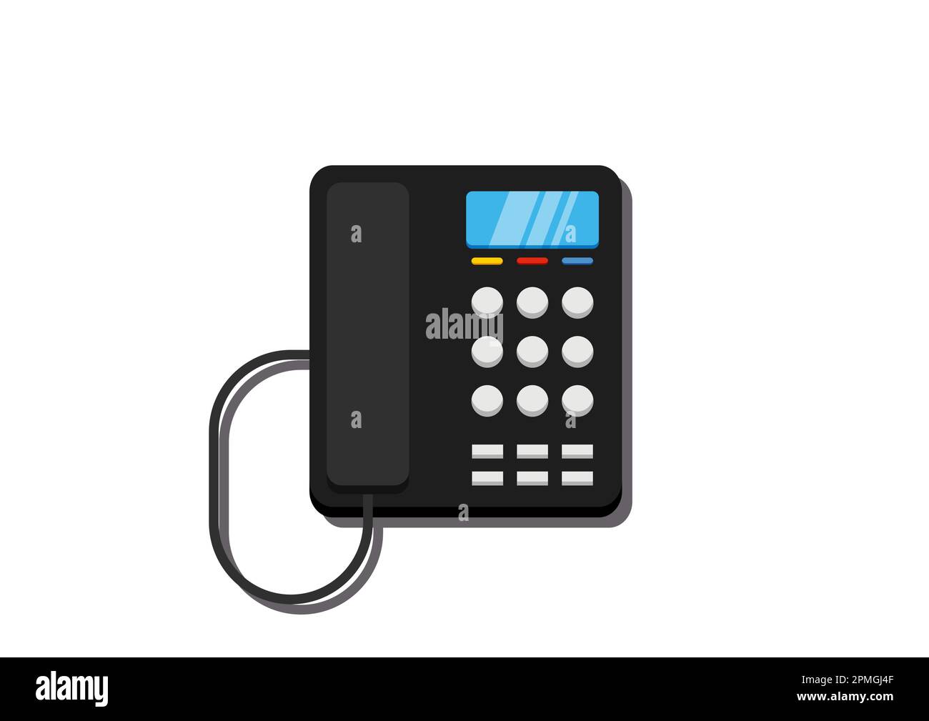 Landline Phone Clipart Vector Flat Design Isolated On White Background