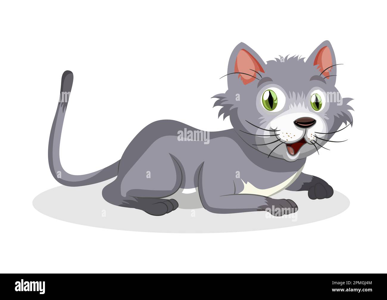 Little cat isolated on white background. Cute kitten Stock Vector Image ...