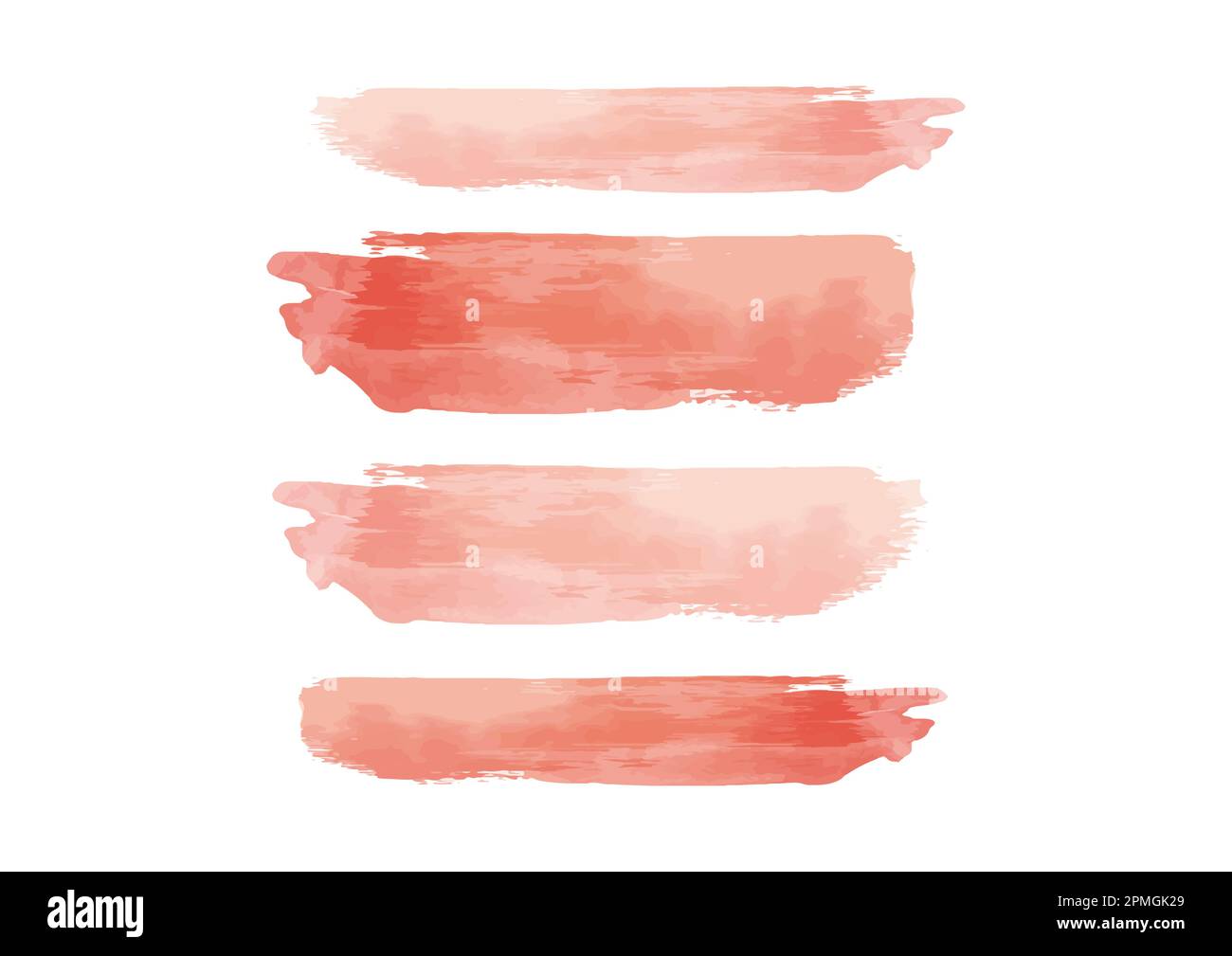Pink Red Paint Brushes Collection Stock Vector