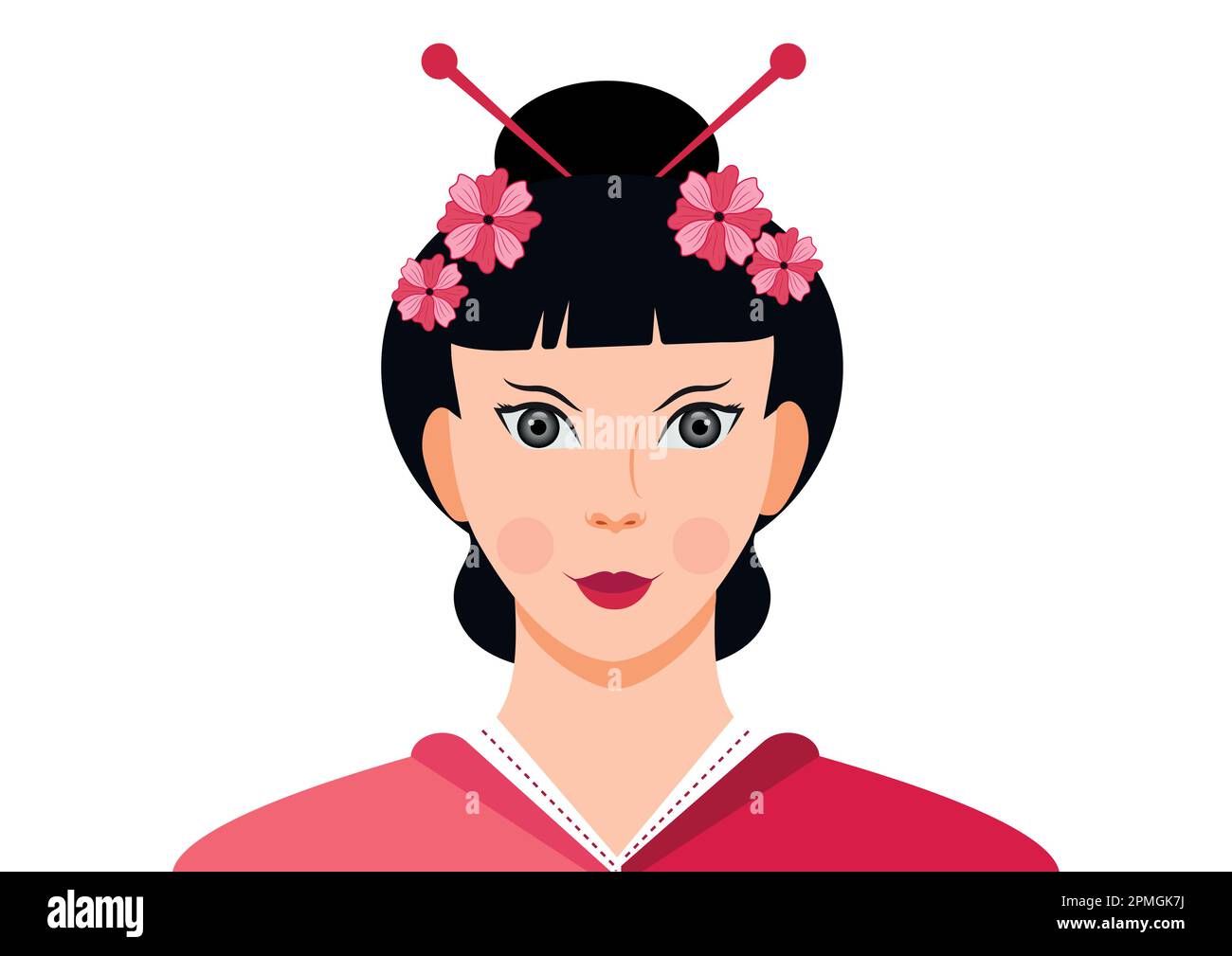 Portrait of cute japanese woman vector Stock Vector Image & Art - Alamy
