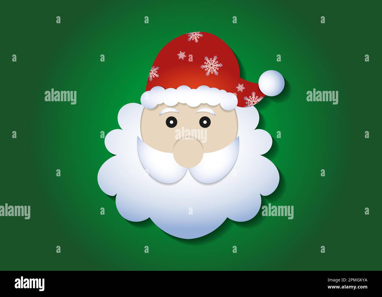 Santa Claus Head Clipart Vector Illustration Stock Vector