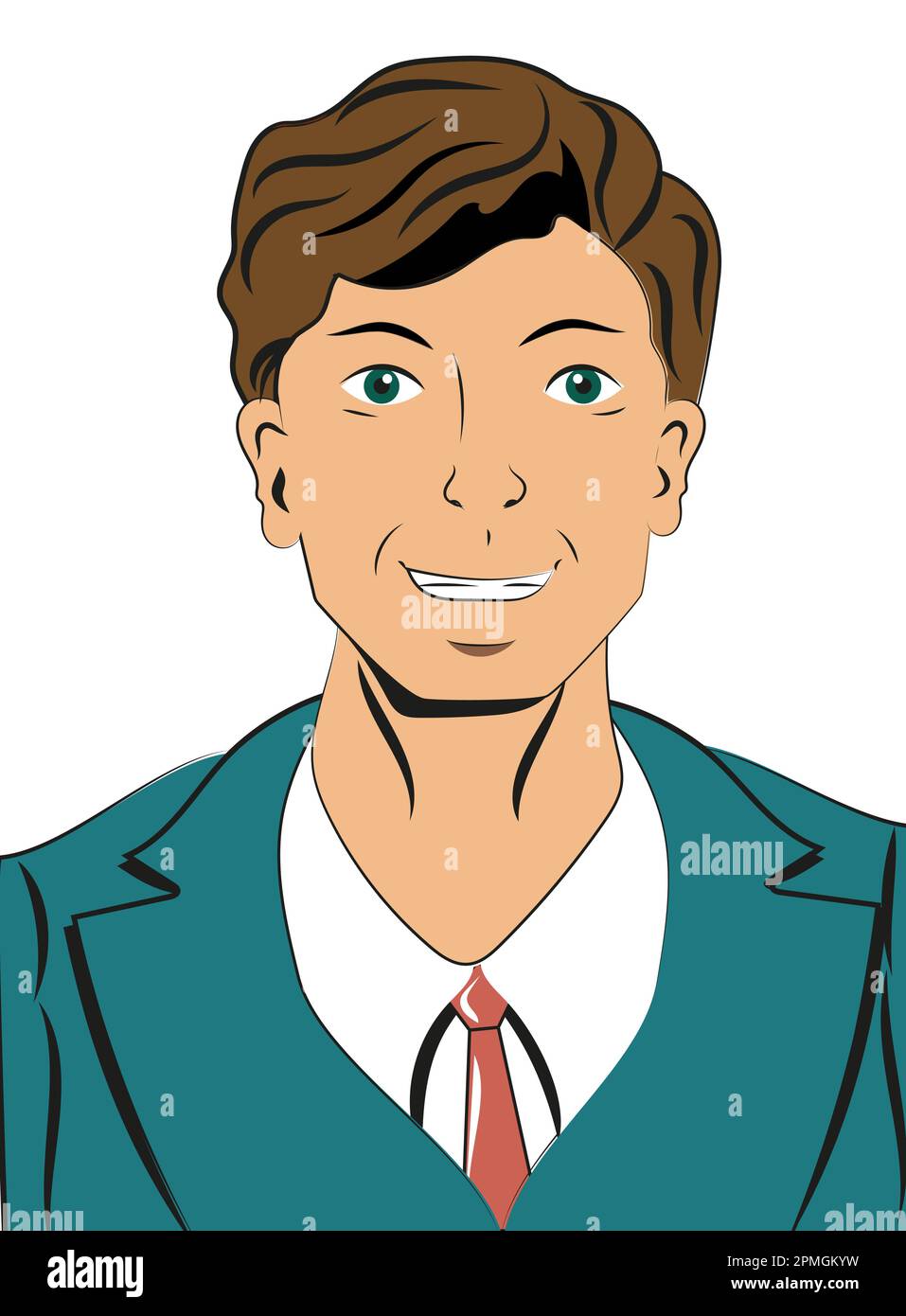 Pop art man with green suit and glasses Stock Vector Image & Art Alamy