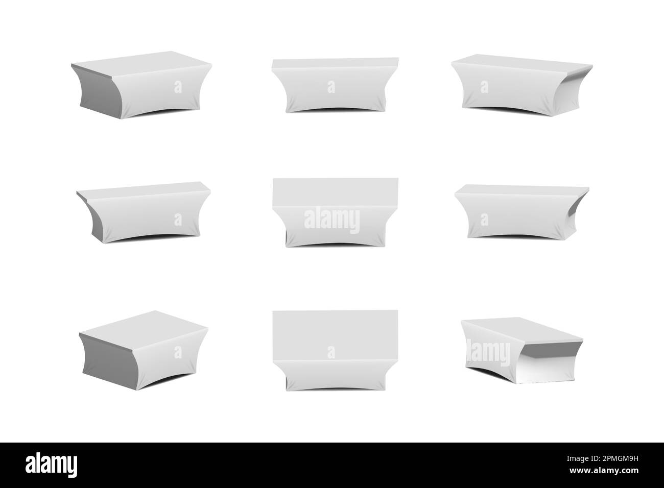 Set Trade Show Table Covers on White Background Vector Illustration