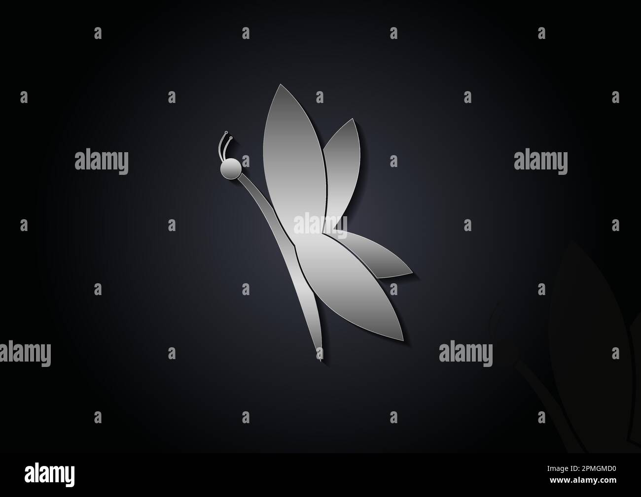 Silver luxury butterfly vector illustration Stock Vector
