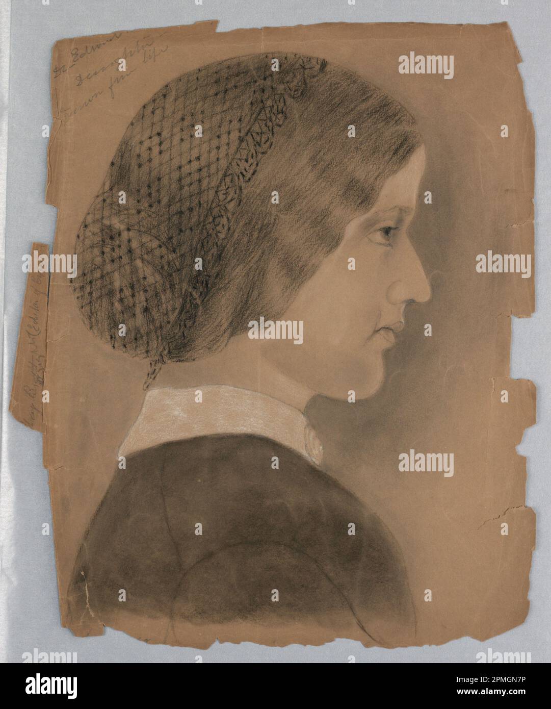 Drawing, Portrait of May Bright; Martha S. Day; charcoal and white