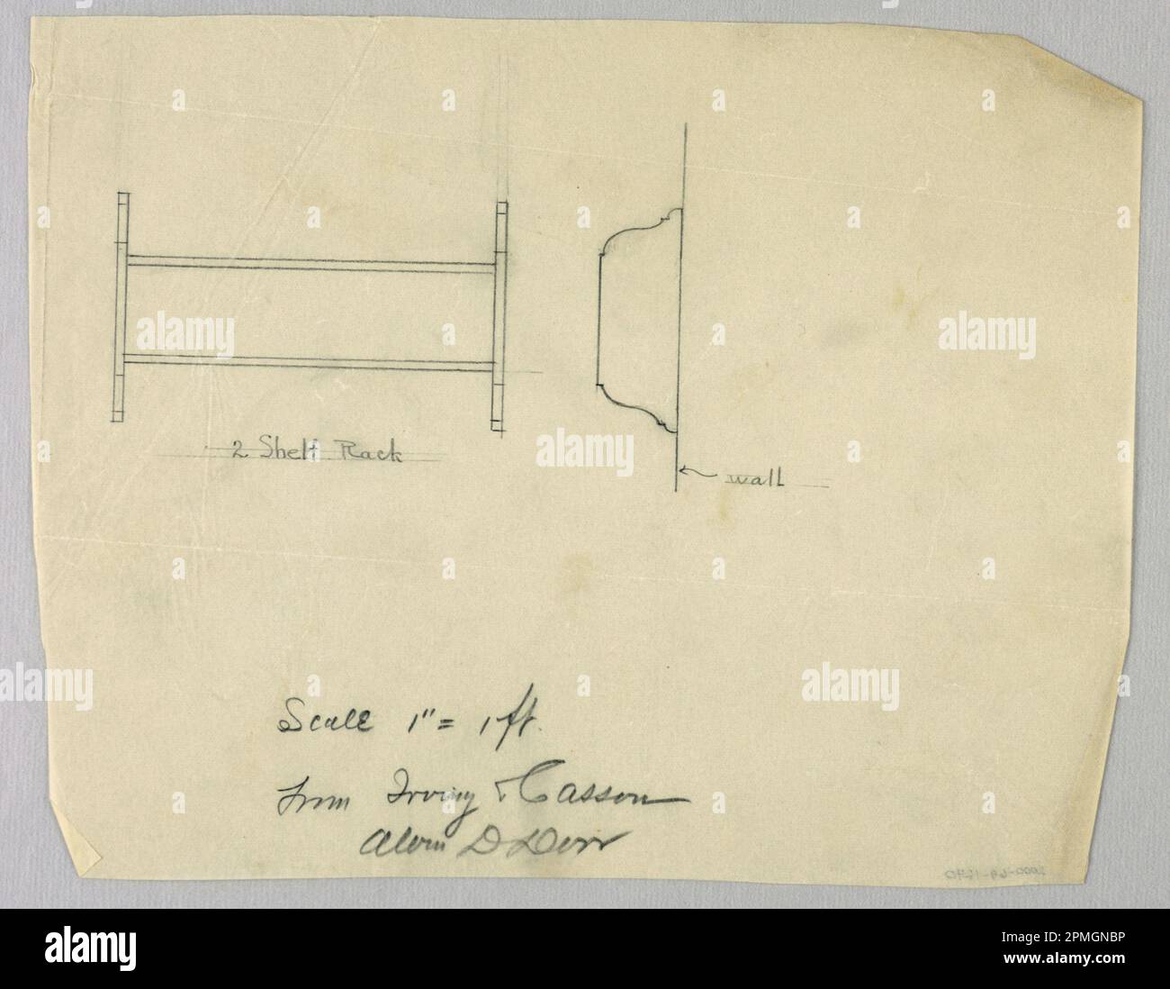 Drawing, Design for Two-Shelf Wall Rack; Designed by A.N. Davenport Co ...
