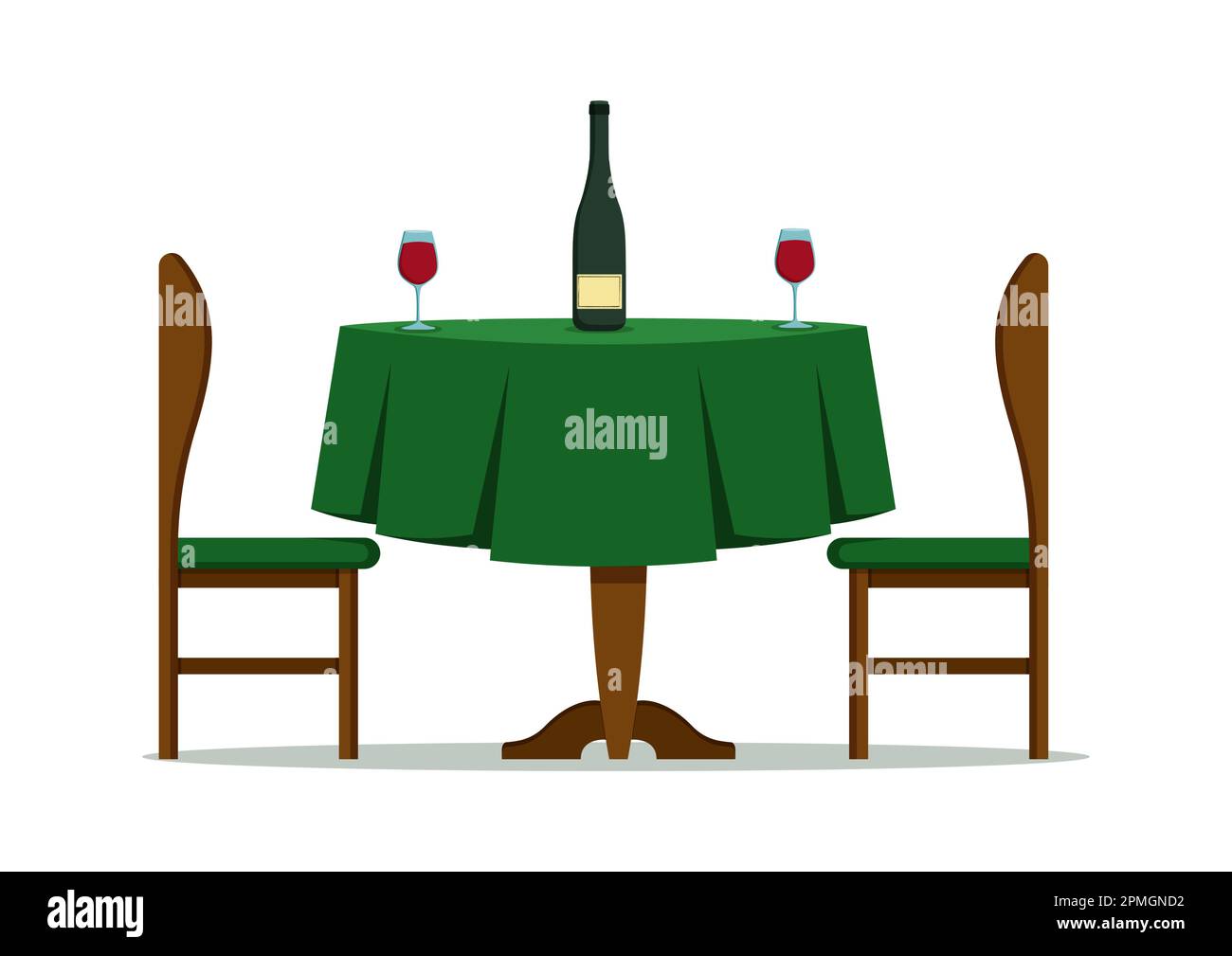 Restaurant Table Vector Clipart Flat Design Isolated On White Background Stock Vector