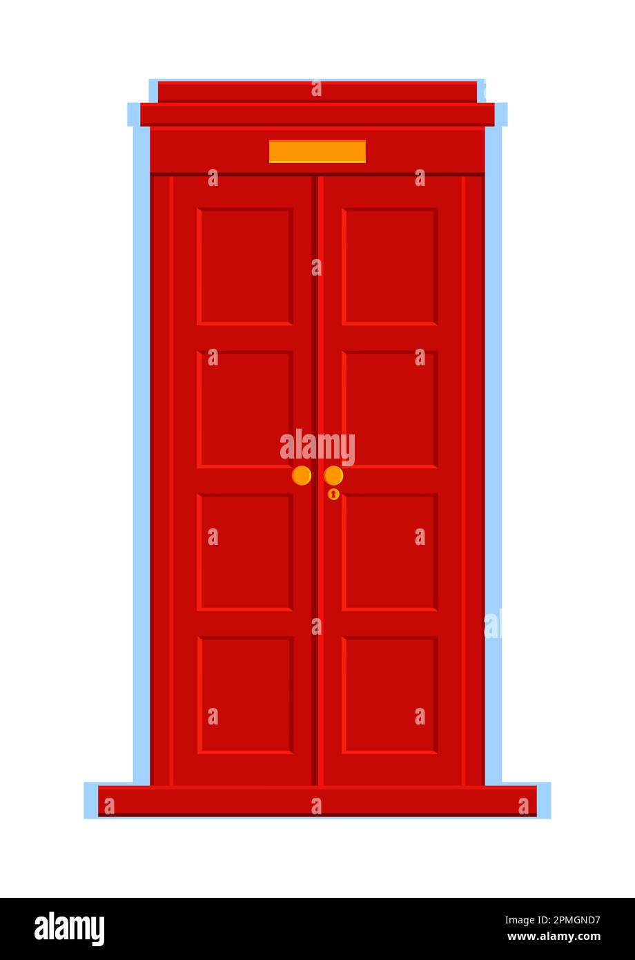 Red Door on White Background Vector Illustration Stock Vector Image