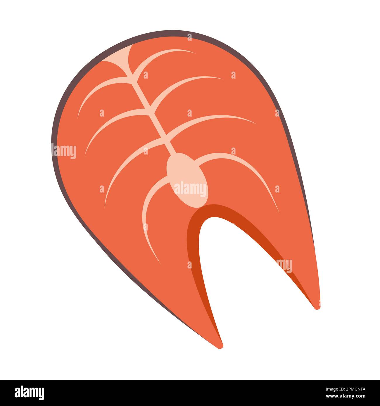 Salmon fish steak isolated on white background vector illustration Stock Vector