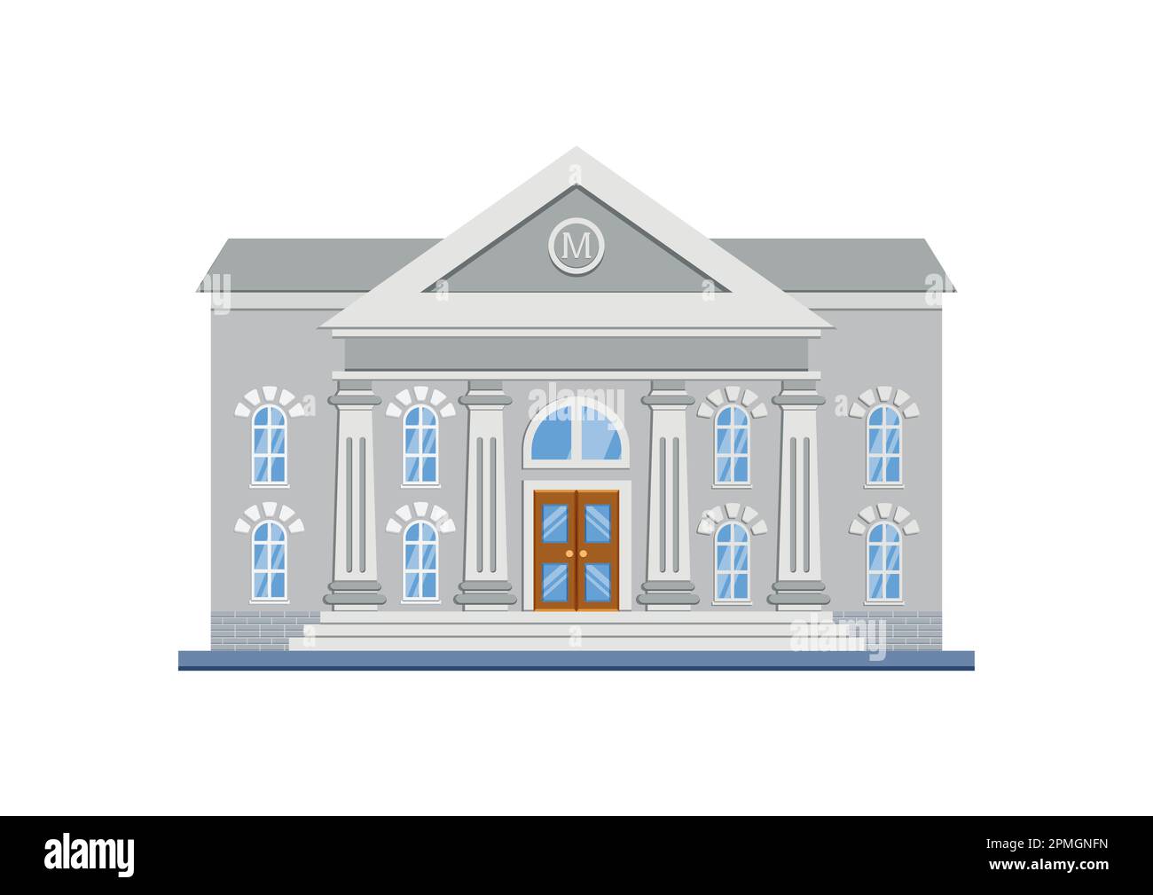 Museum Building Clipart Vector Flat Design Isolated On White Background Stock Vector