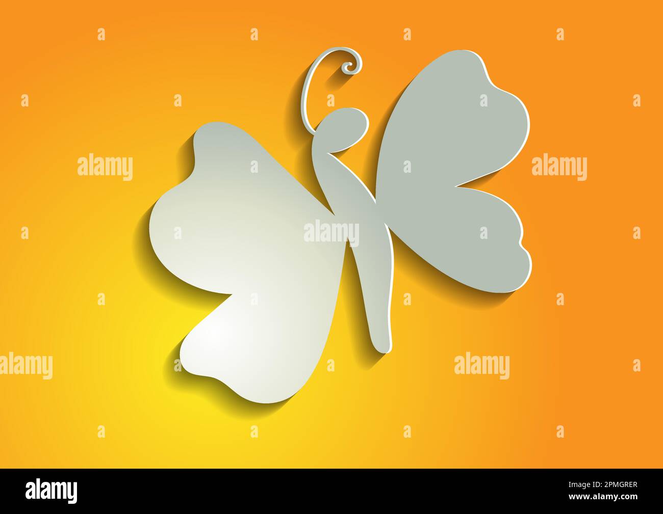 Vivid Butterfly Paper On Flat Style Vector Design Stock Vector