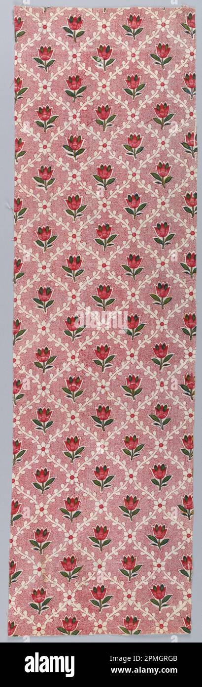 Textile (France); cotton; Warp x Weft: 60 x 17.5 cm (23 5/8 x 6 7/8 in.) Repeat (straight): 12.1 x 6.4 cm (4 3/4 x 2 1/2 in.) Printing block: 24.1 cm (9 1/2 in.) Stock Photo