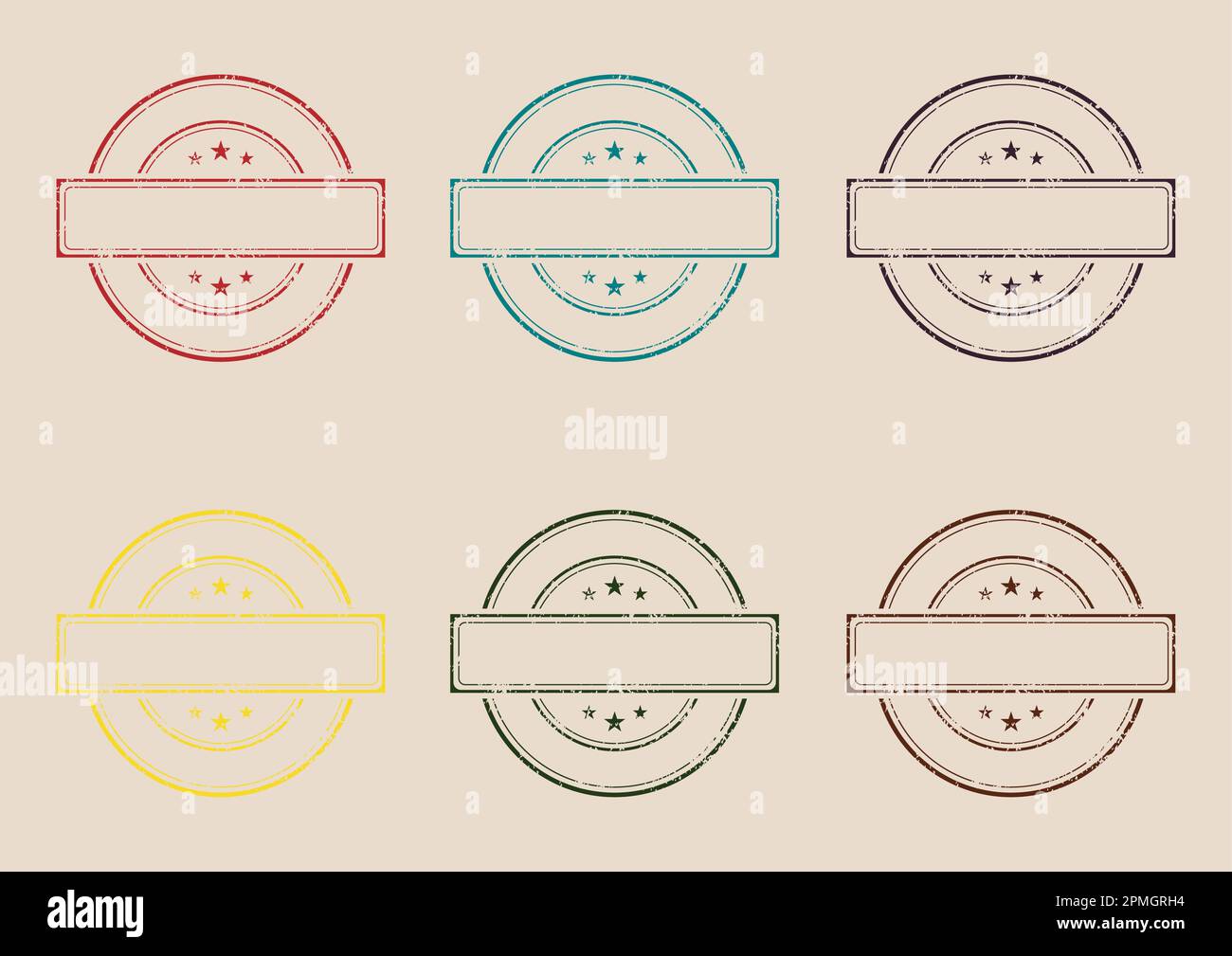 Vintage Shape Design Vector In Different Colors Stock Vector
