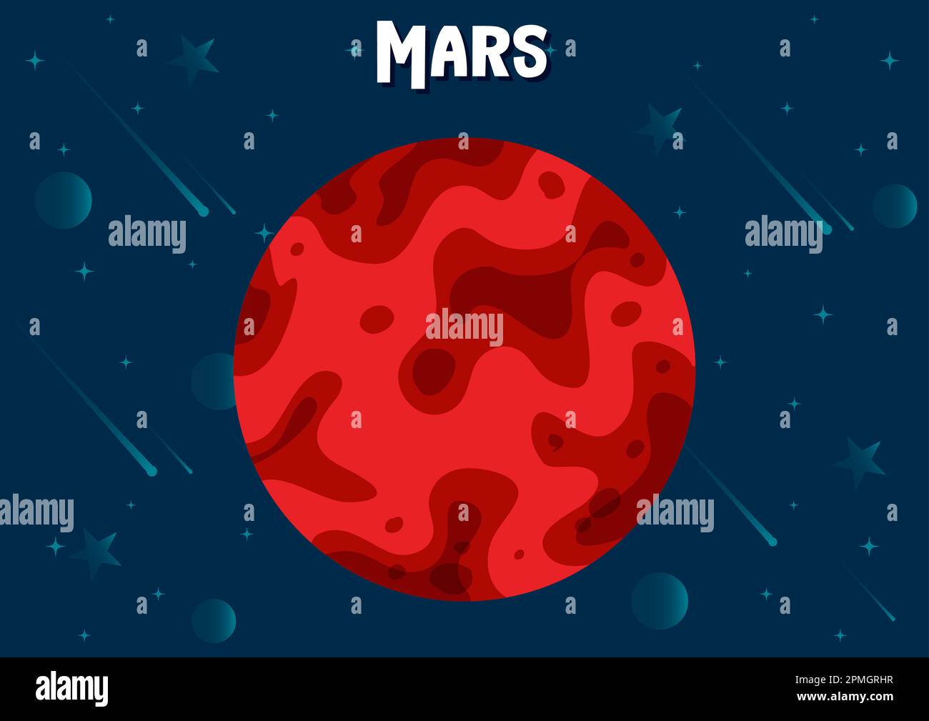 Vector illustration of Mars planet Stock Vector