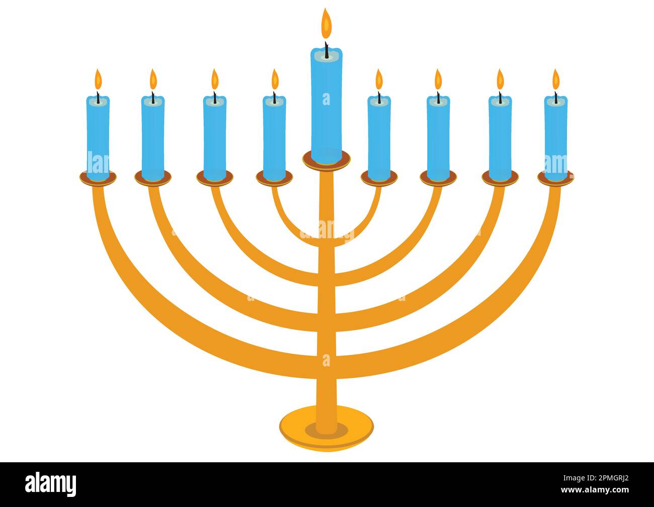 Vector Hanukkah Candela isolated on white background. Happy Hanukkah Stock Vector