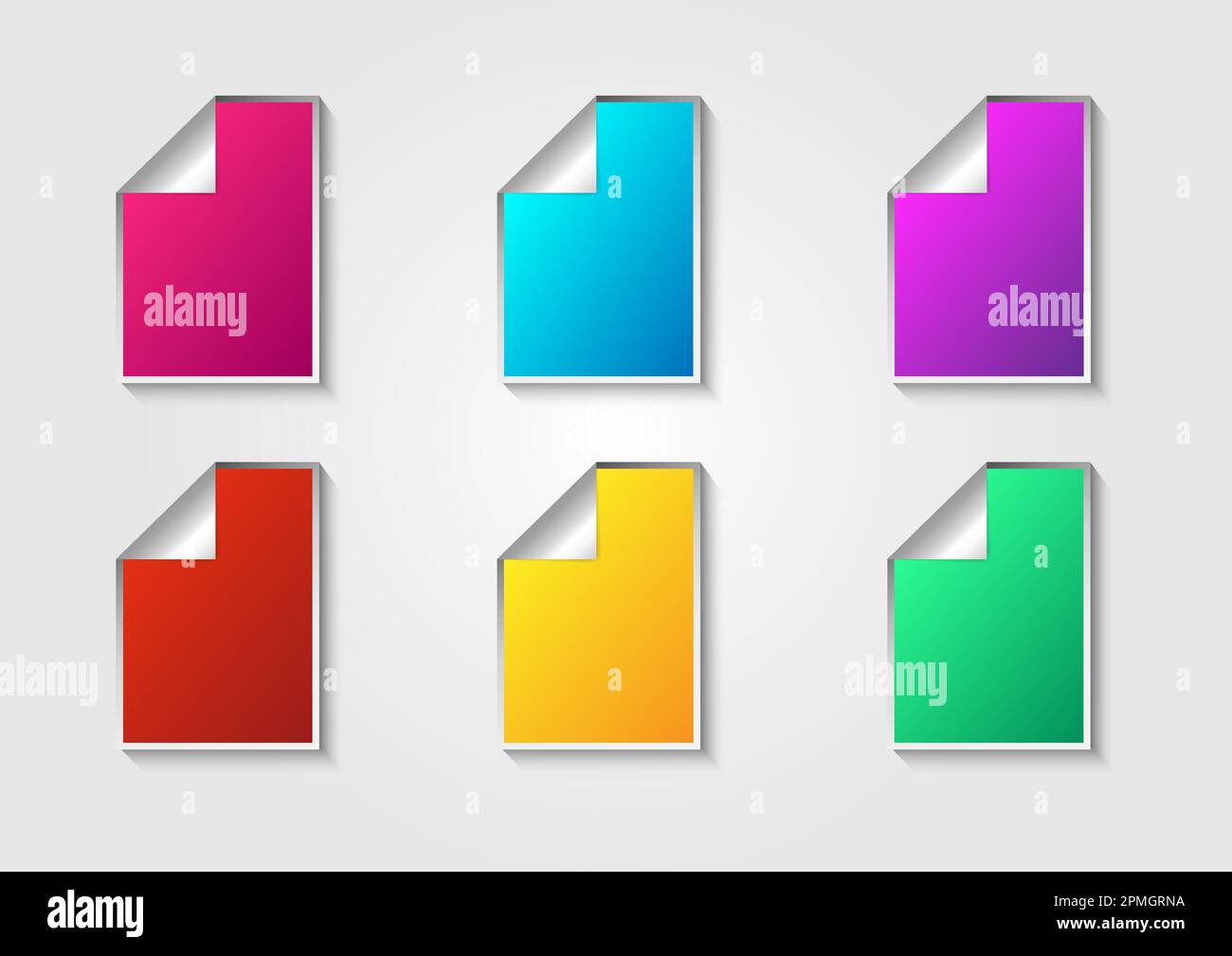 Vivid colorful paper sheets on flat style Stock Vector