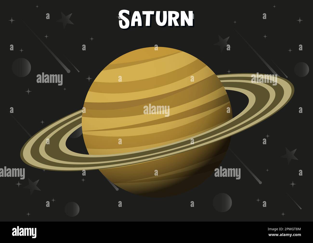 Vector illustration of Saturn planet Stock Vector
