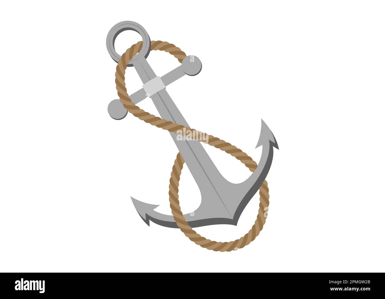 Vector illustration of anchor isolated on white background Stock Vector