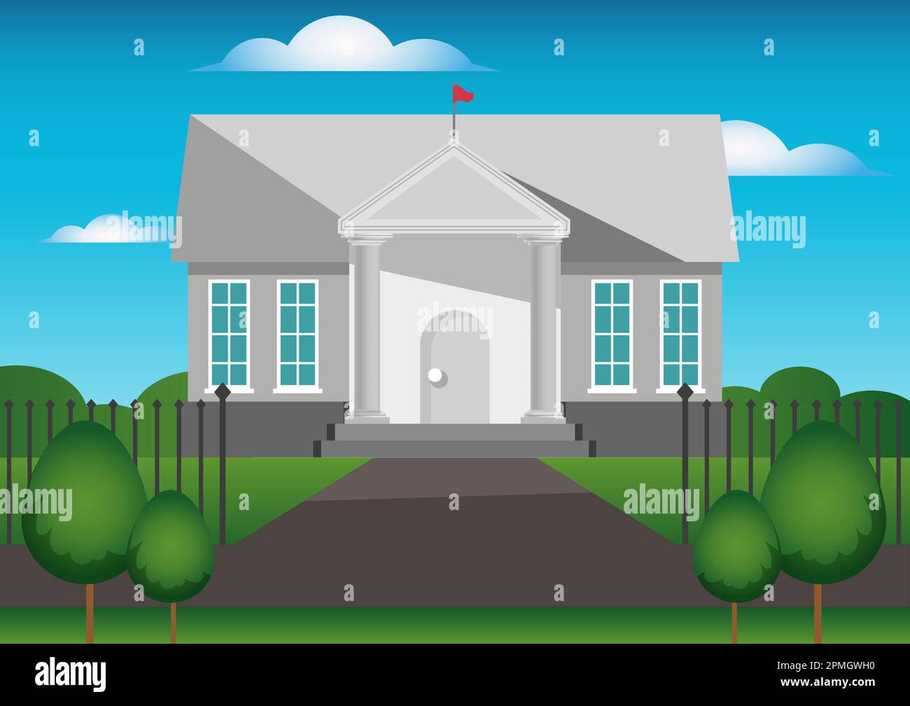 Vector illustration of house with columns. House with columns Stock ...